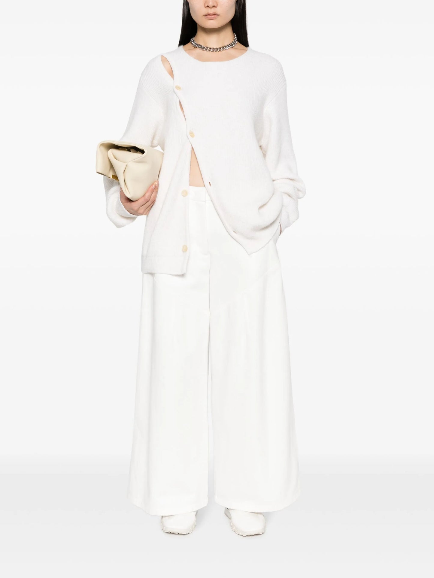 wide-leg cotton trousers
