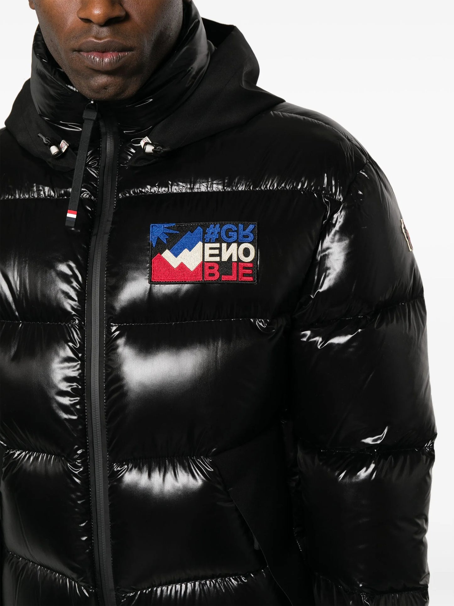 Marcassin logo-patch padded jacket