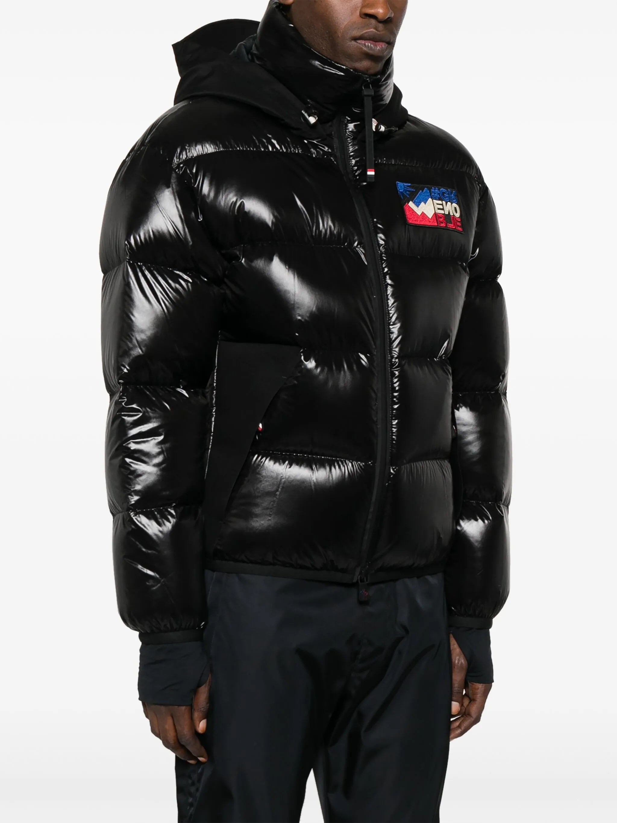 Marcassin logo-patch padded jacket