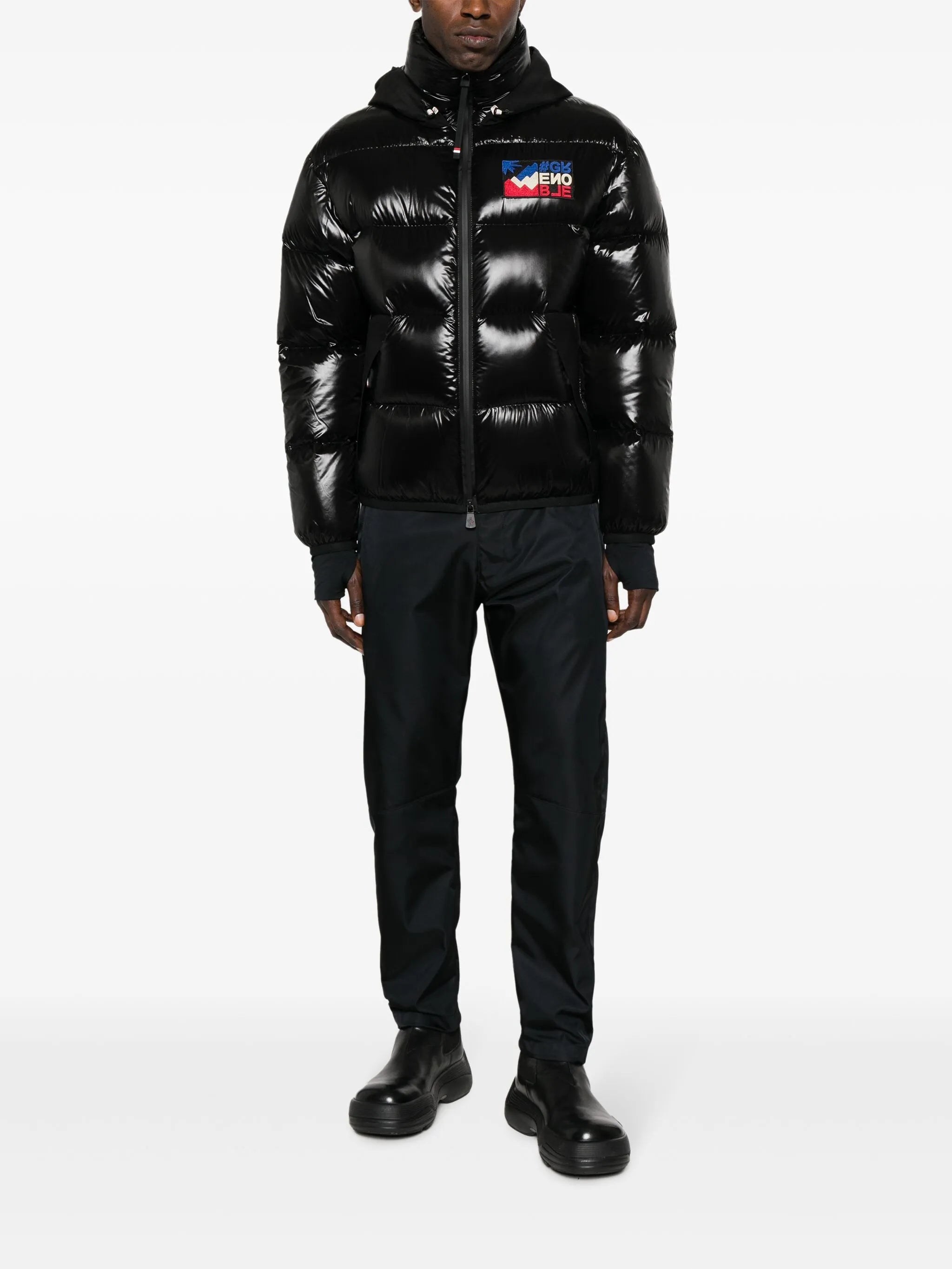 Marcassin logo-patch padded jacket