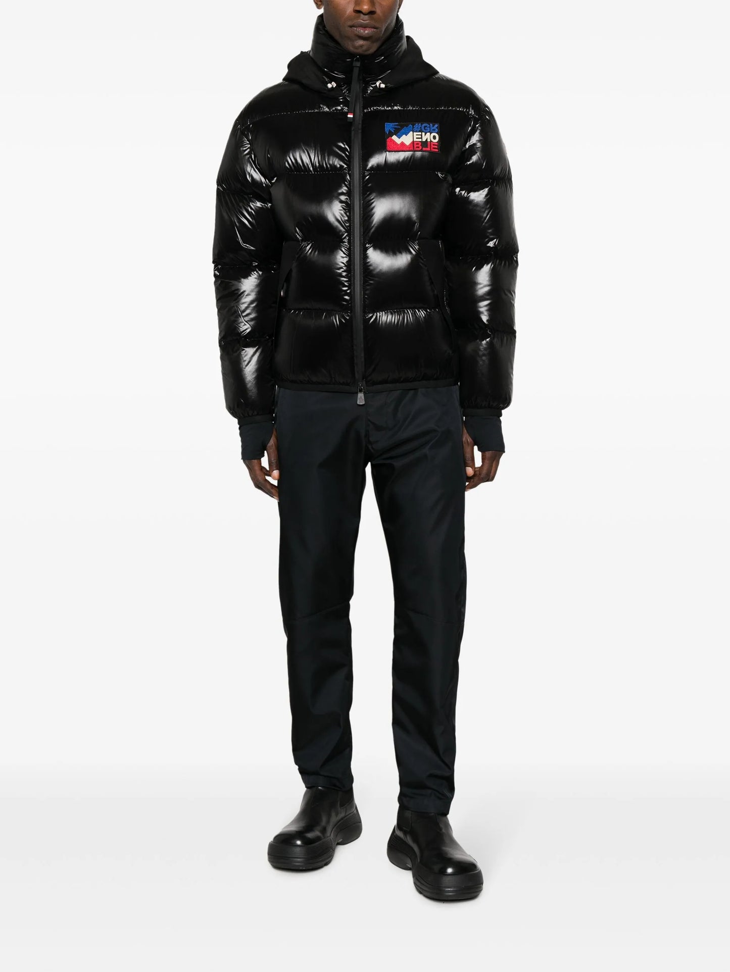 Marcassin logo-patch padded jacket