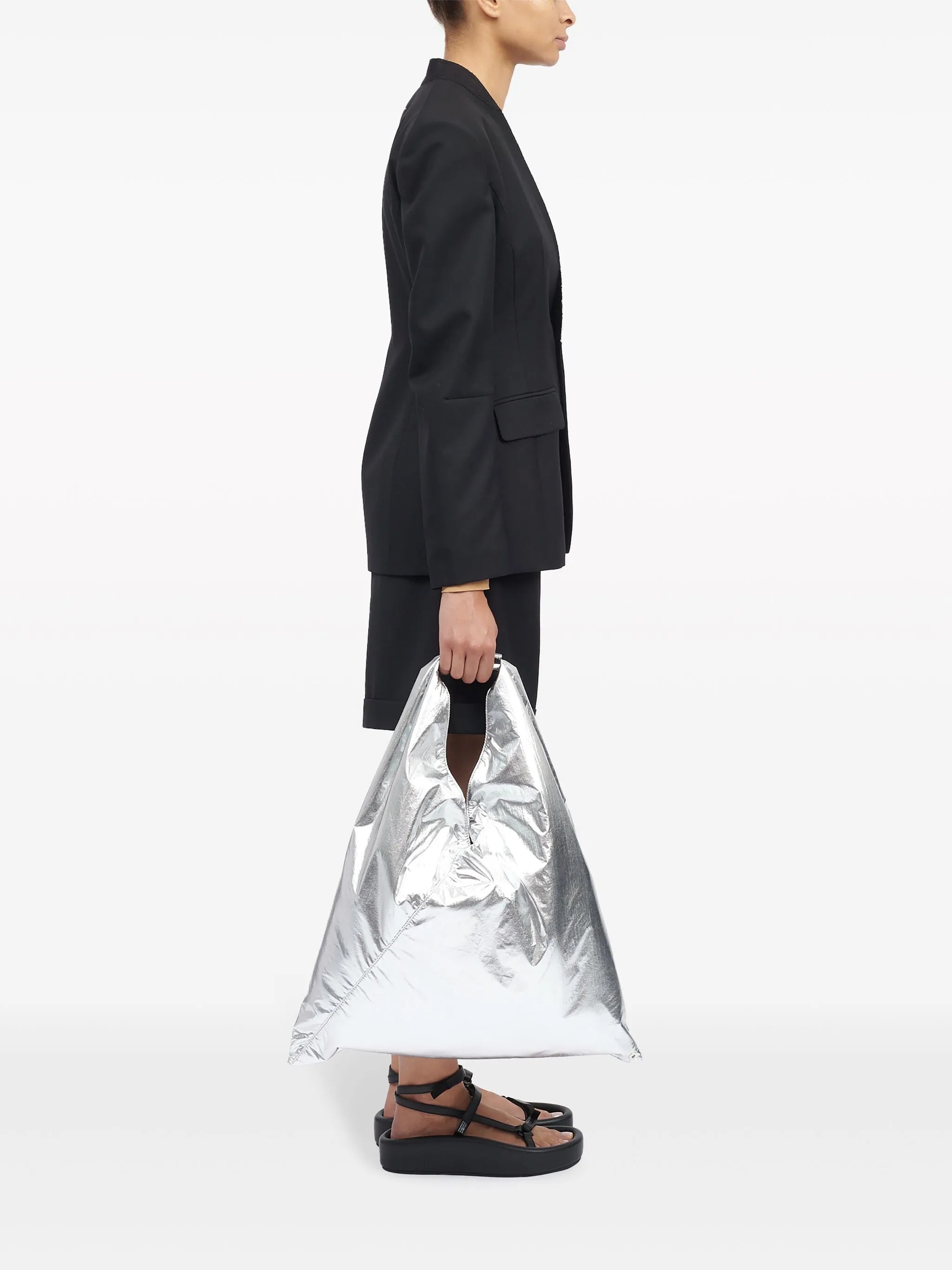 Classic Japanese metallic-effect tote bag