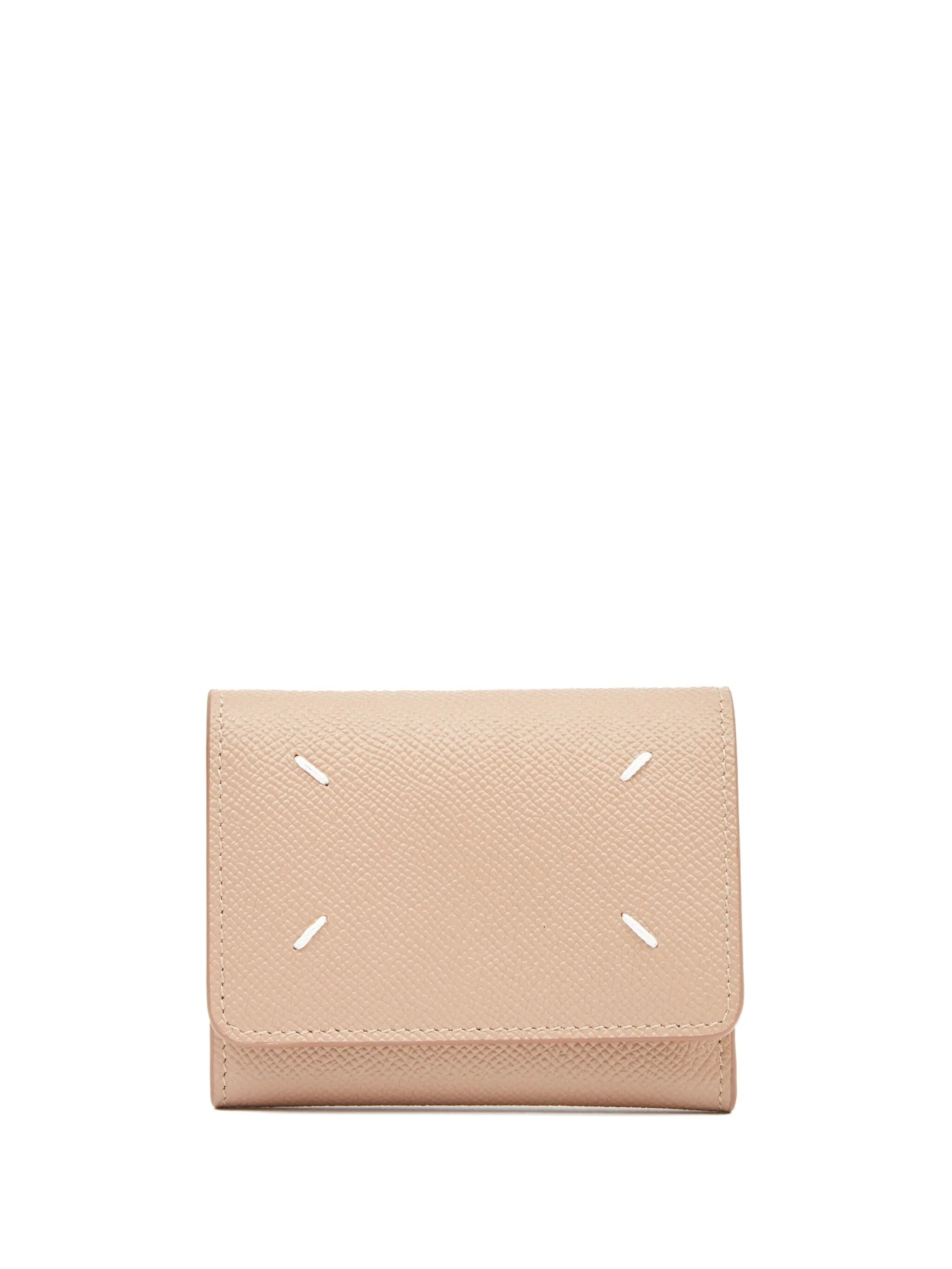 Four-Stitch tri-fold leather wallet