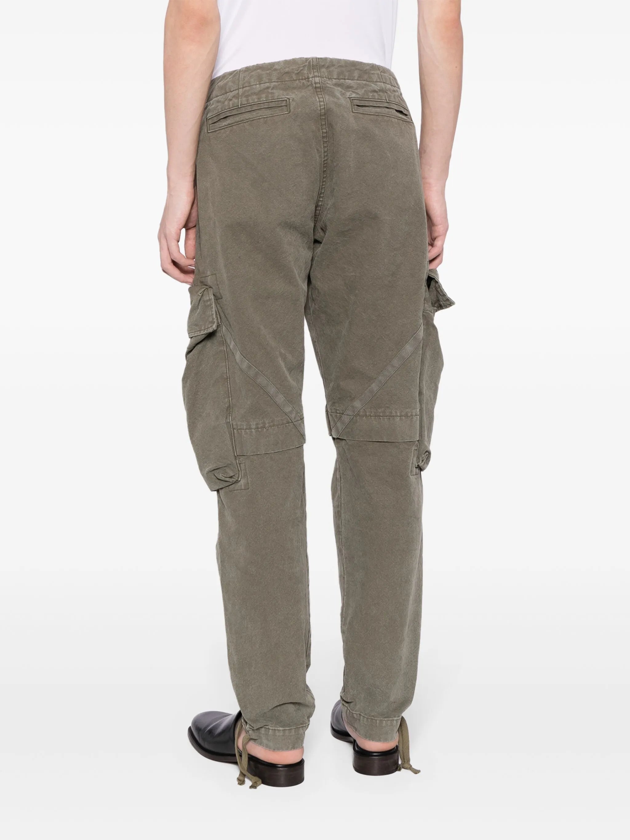 tapered cotton cargo trousers
