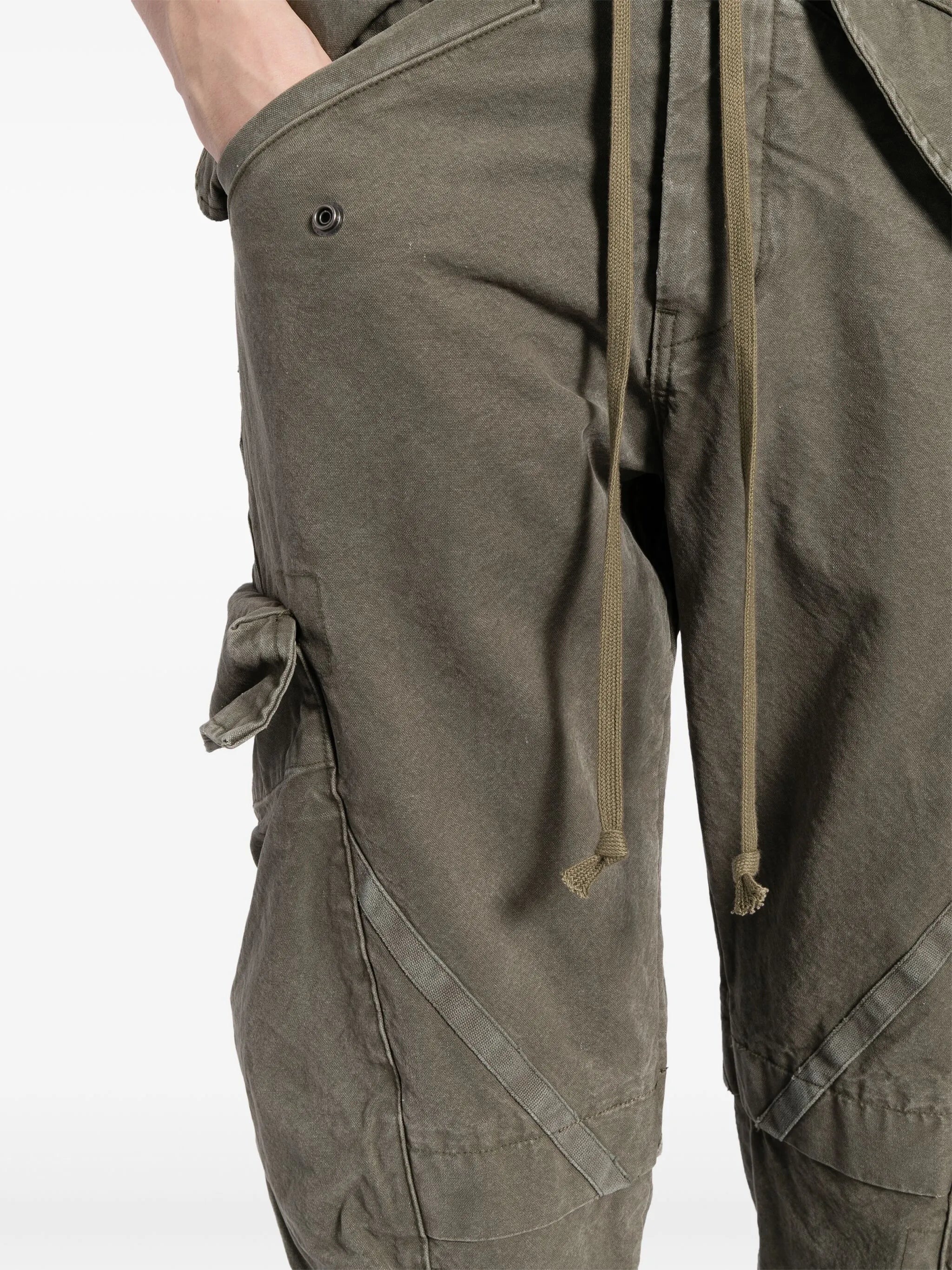tapered cotton cargo trousers