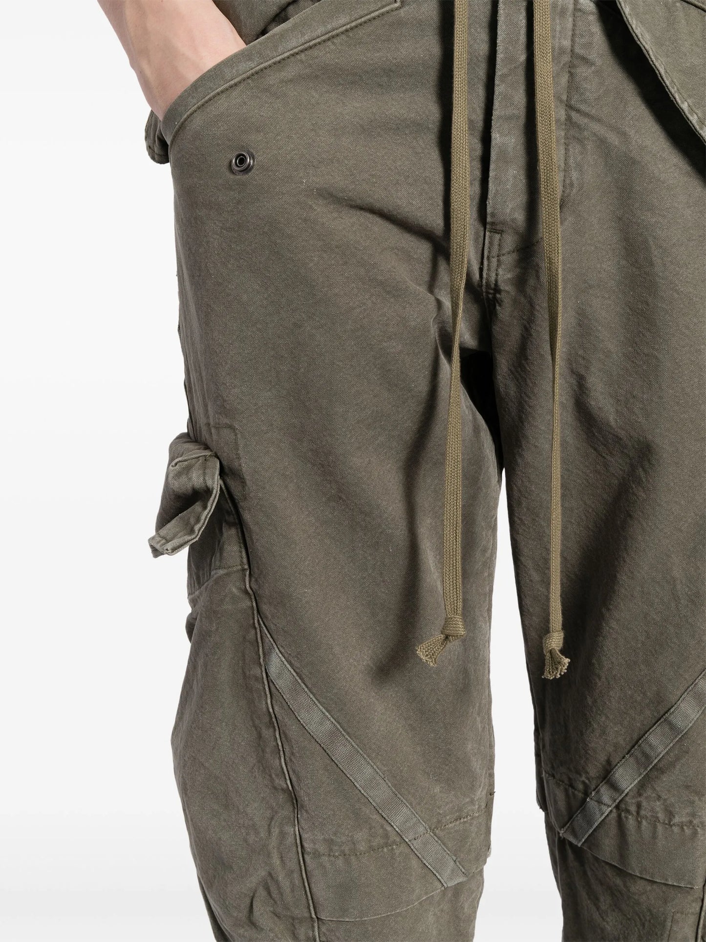 tapered cotton cargo trousers