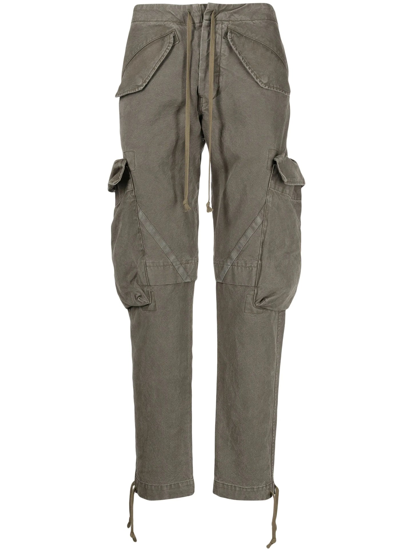 tapered cotton cargo trousers