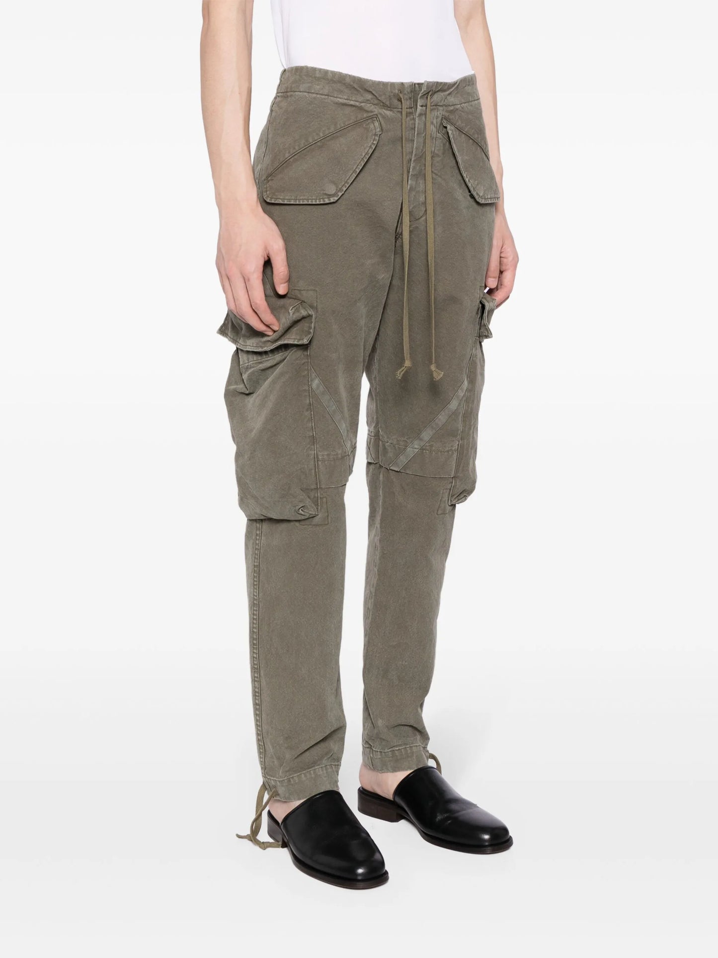 tapered cotton cargo trousers