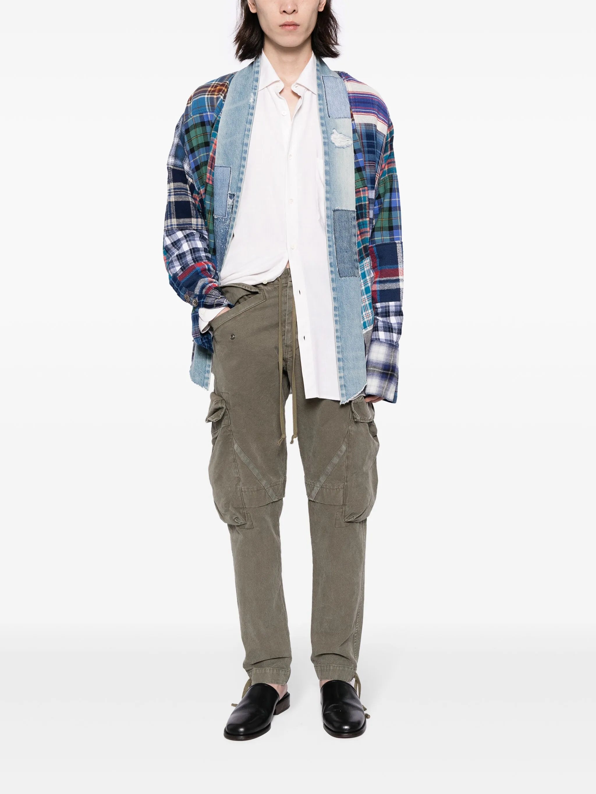 tapered cotton cargo trousers