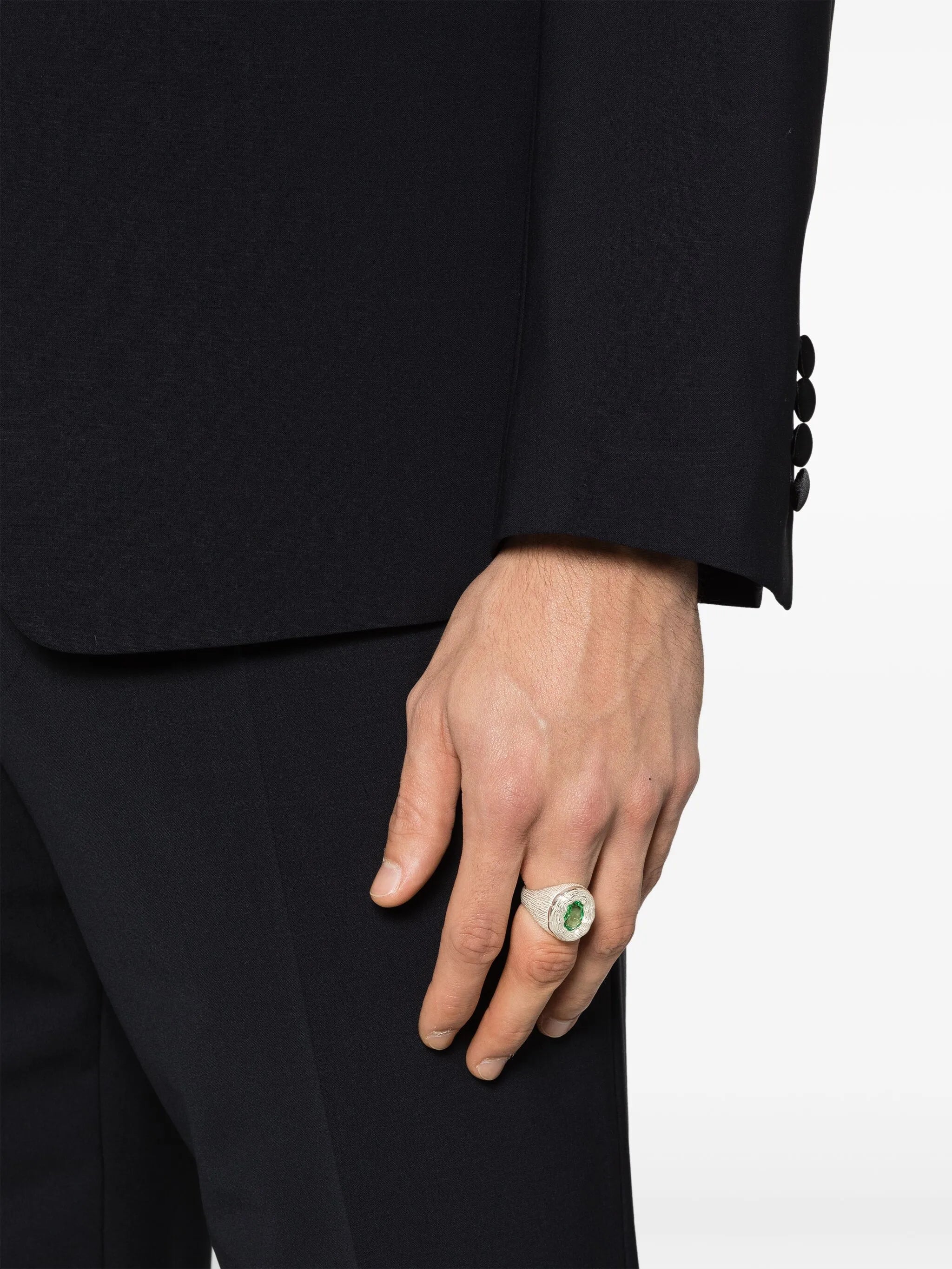 Mirror sterling-silver sapphire ring