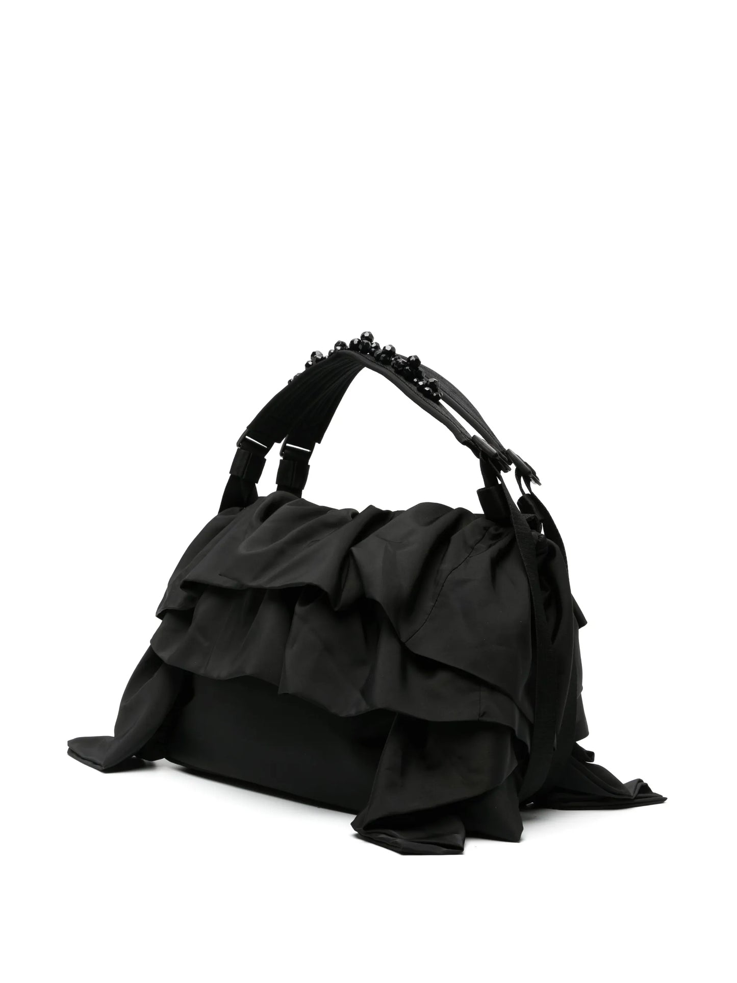 frill-detailed canvas tote bag