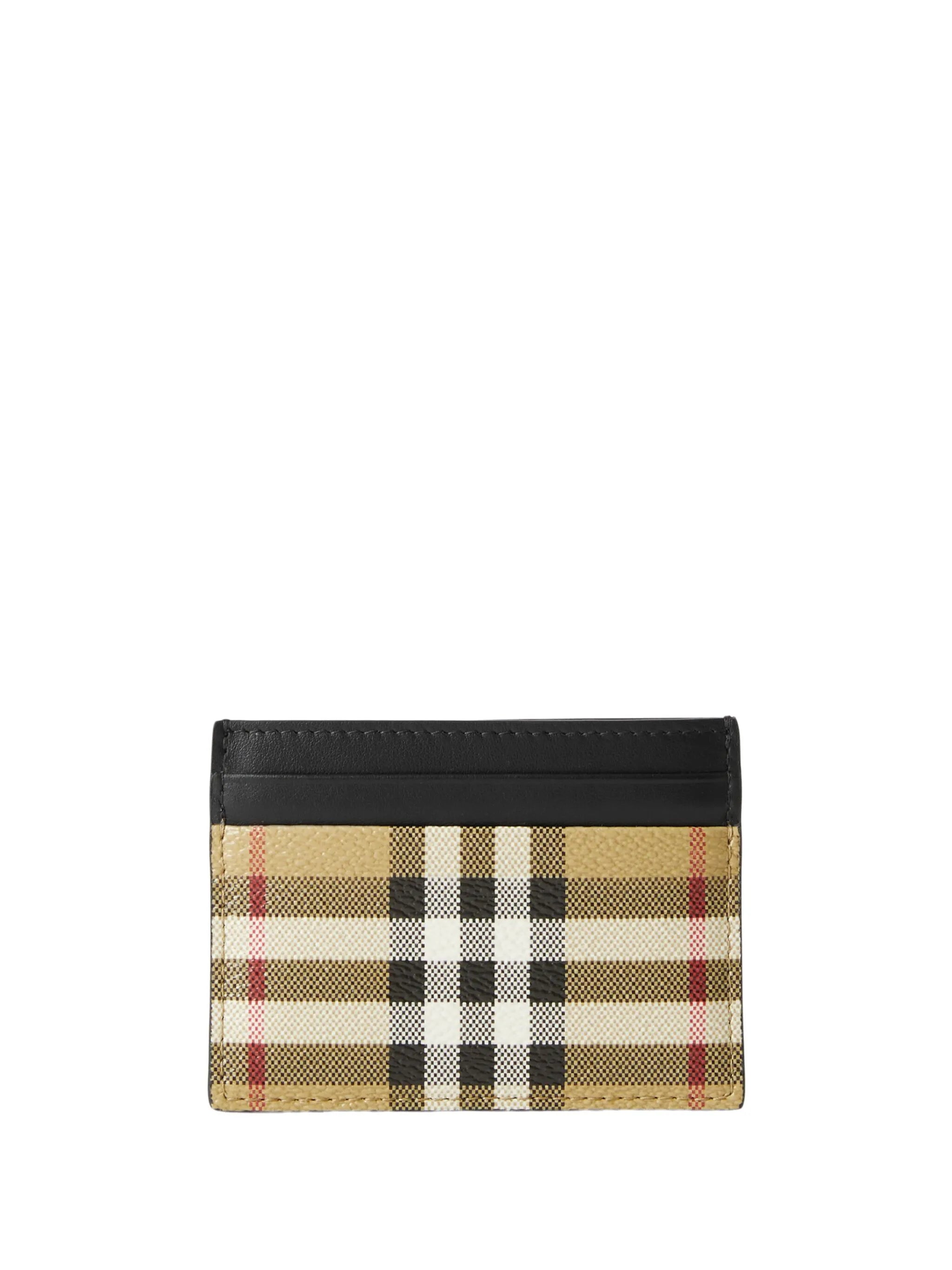 Check leather cardholder