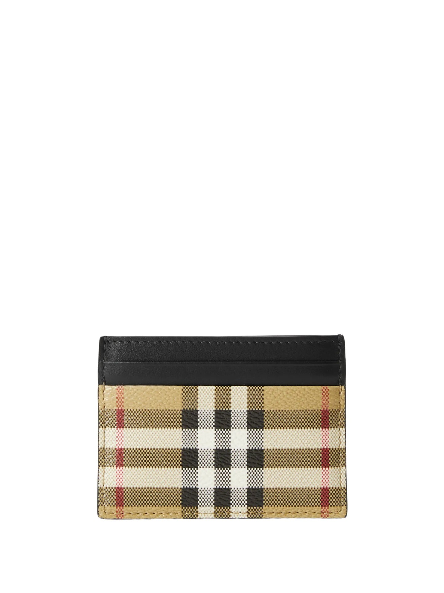 Check leather cardholder