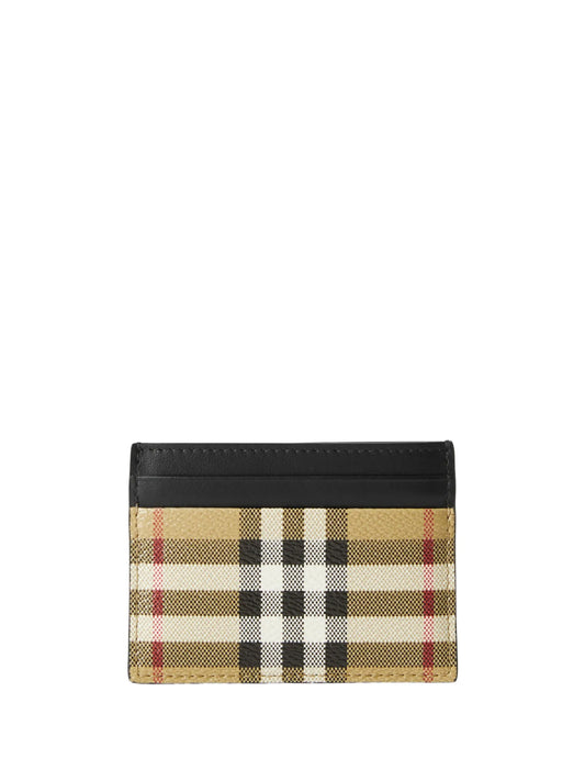 Check leather cardholder