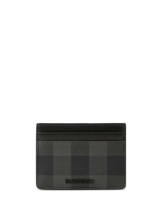check-pattern card holder
