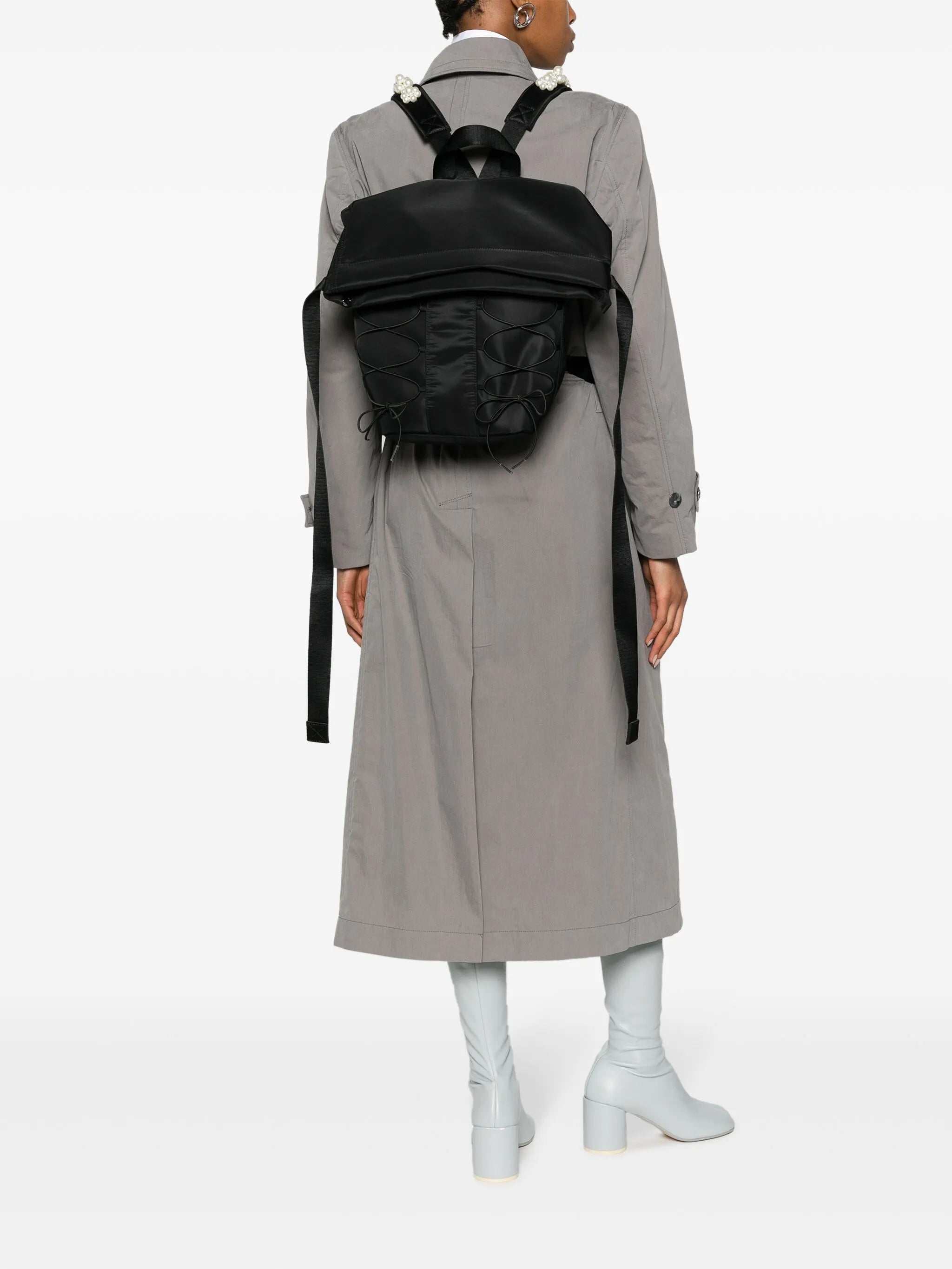 lace-up canvas backpack