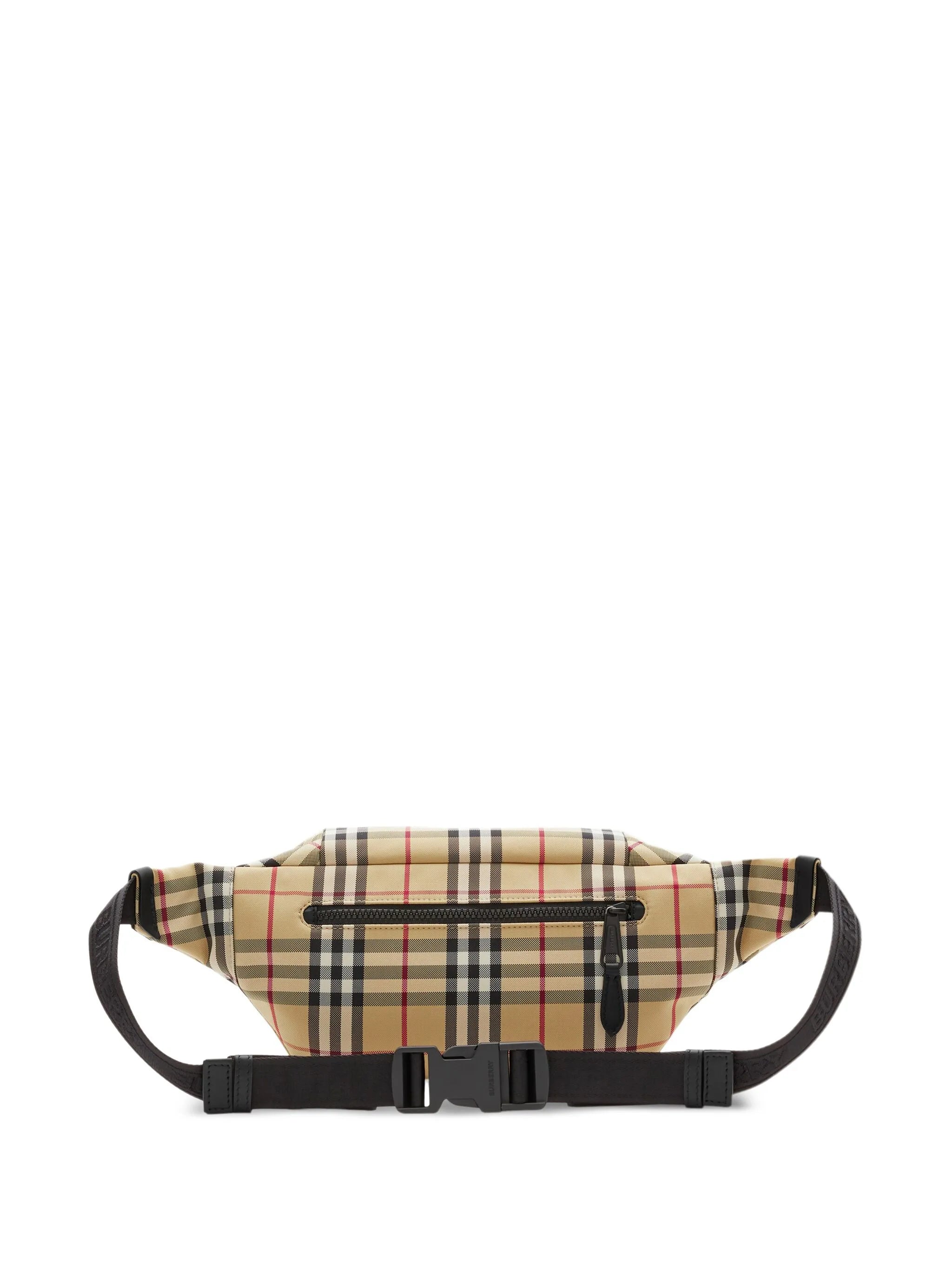 logo-patch checked belt bag