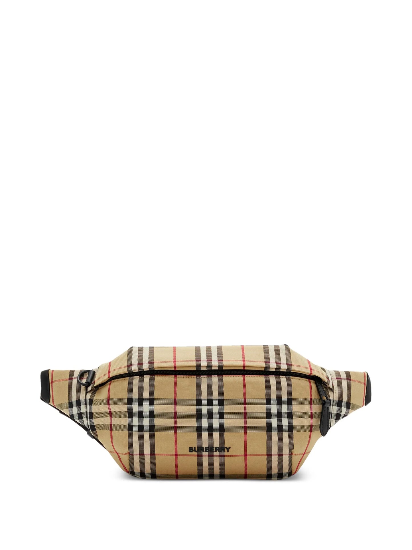 logo-patch checked belt bag