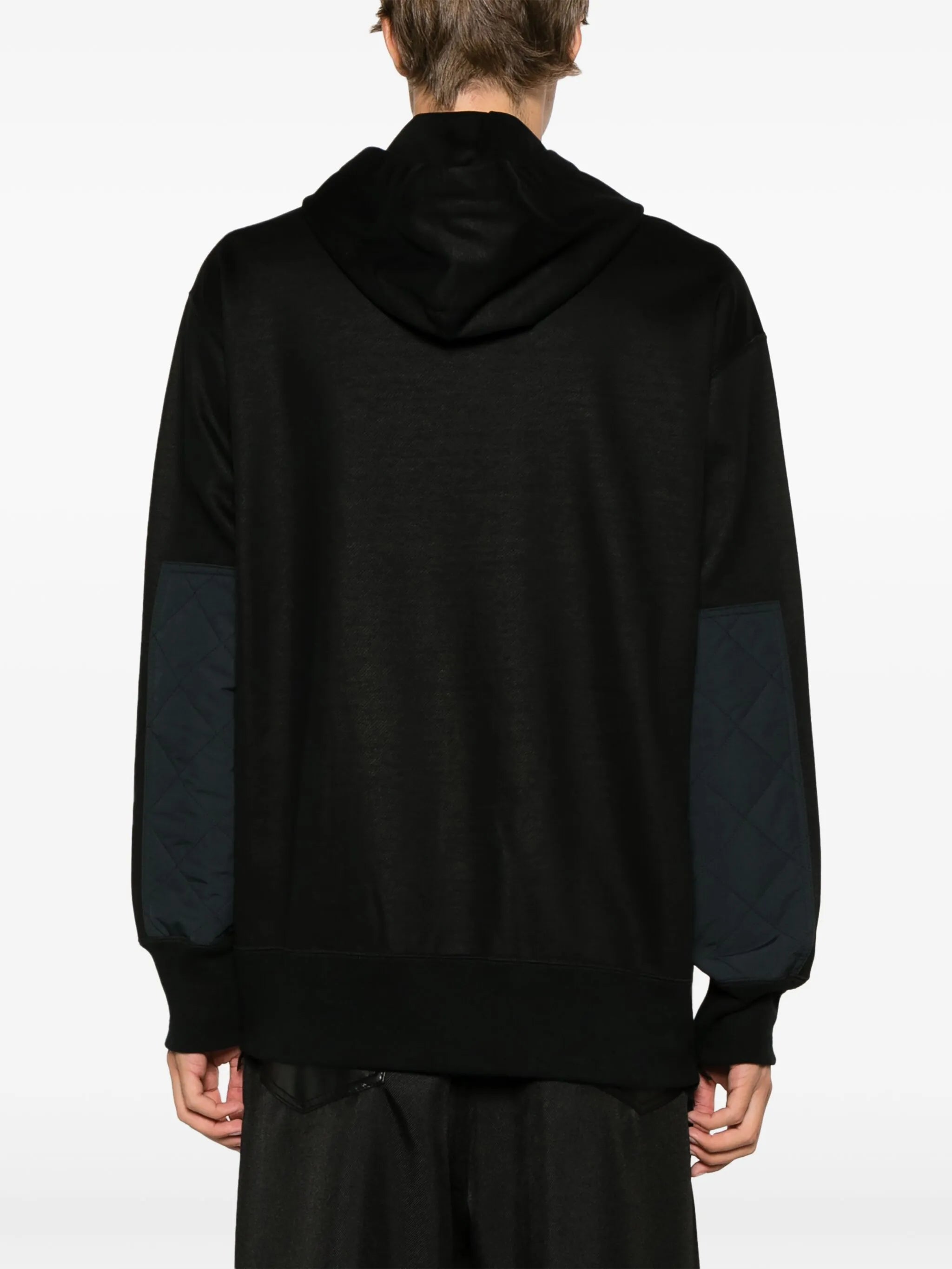 ripstop-panel cotton hoodie