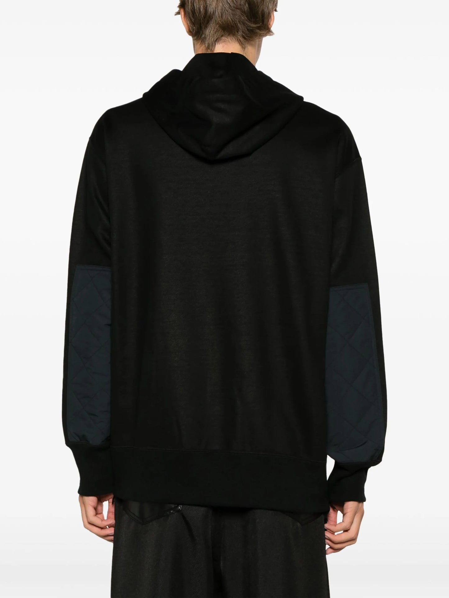 ripstop-panel cotton hoodie