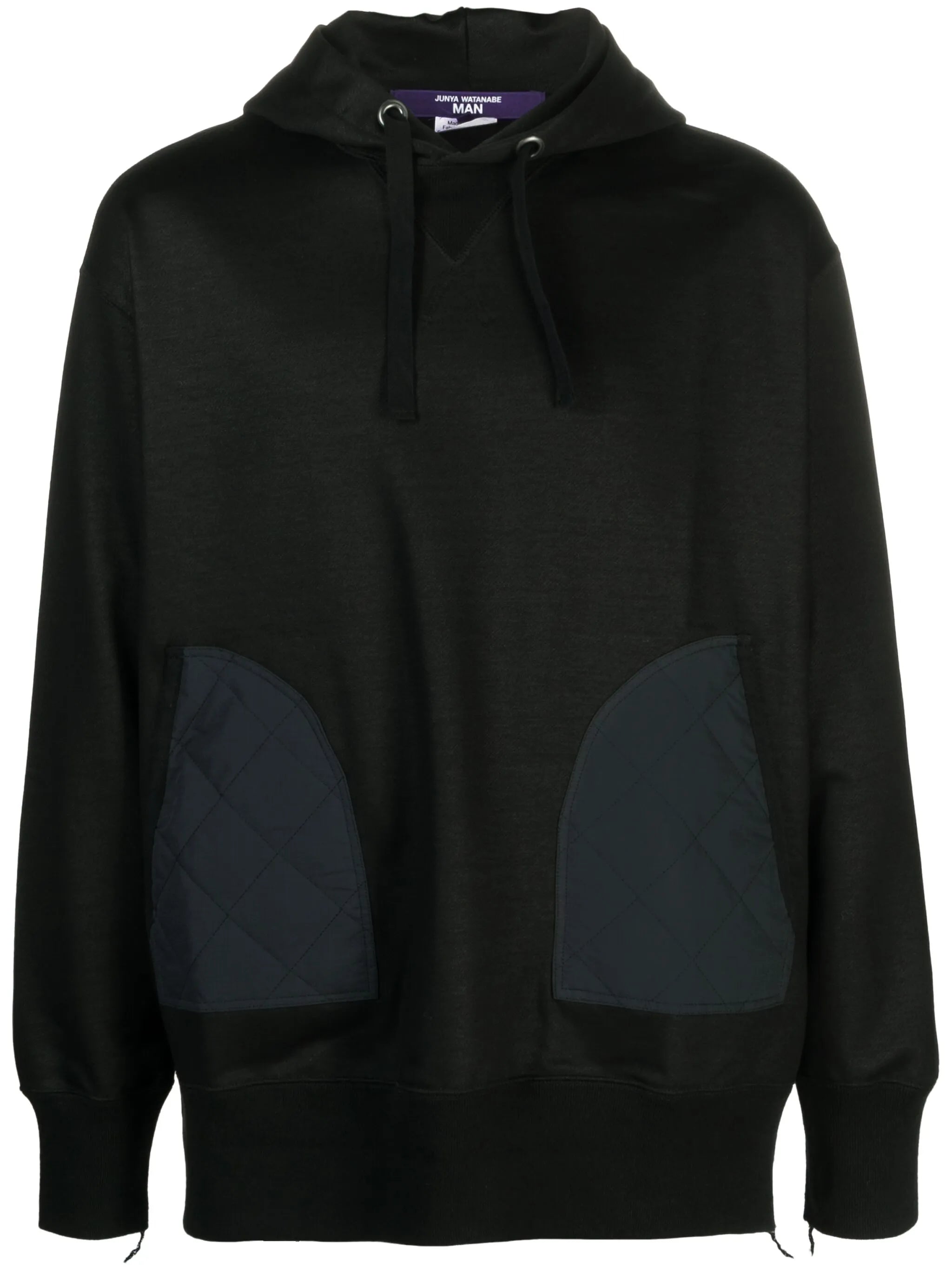 ripstop-panel cotton hoodie