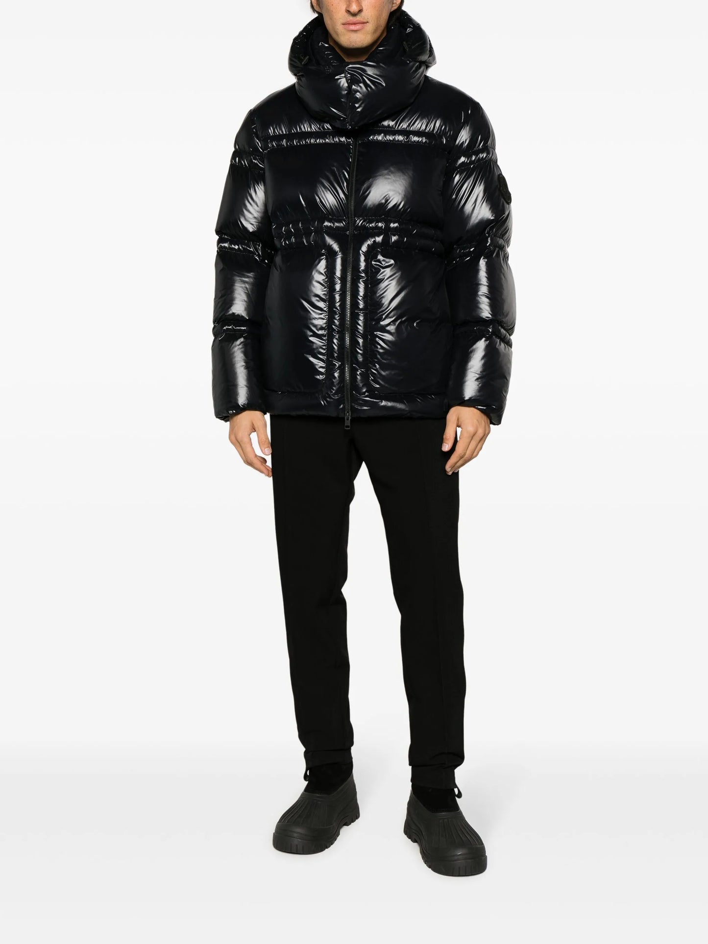 high-shine quilted jacket