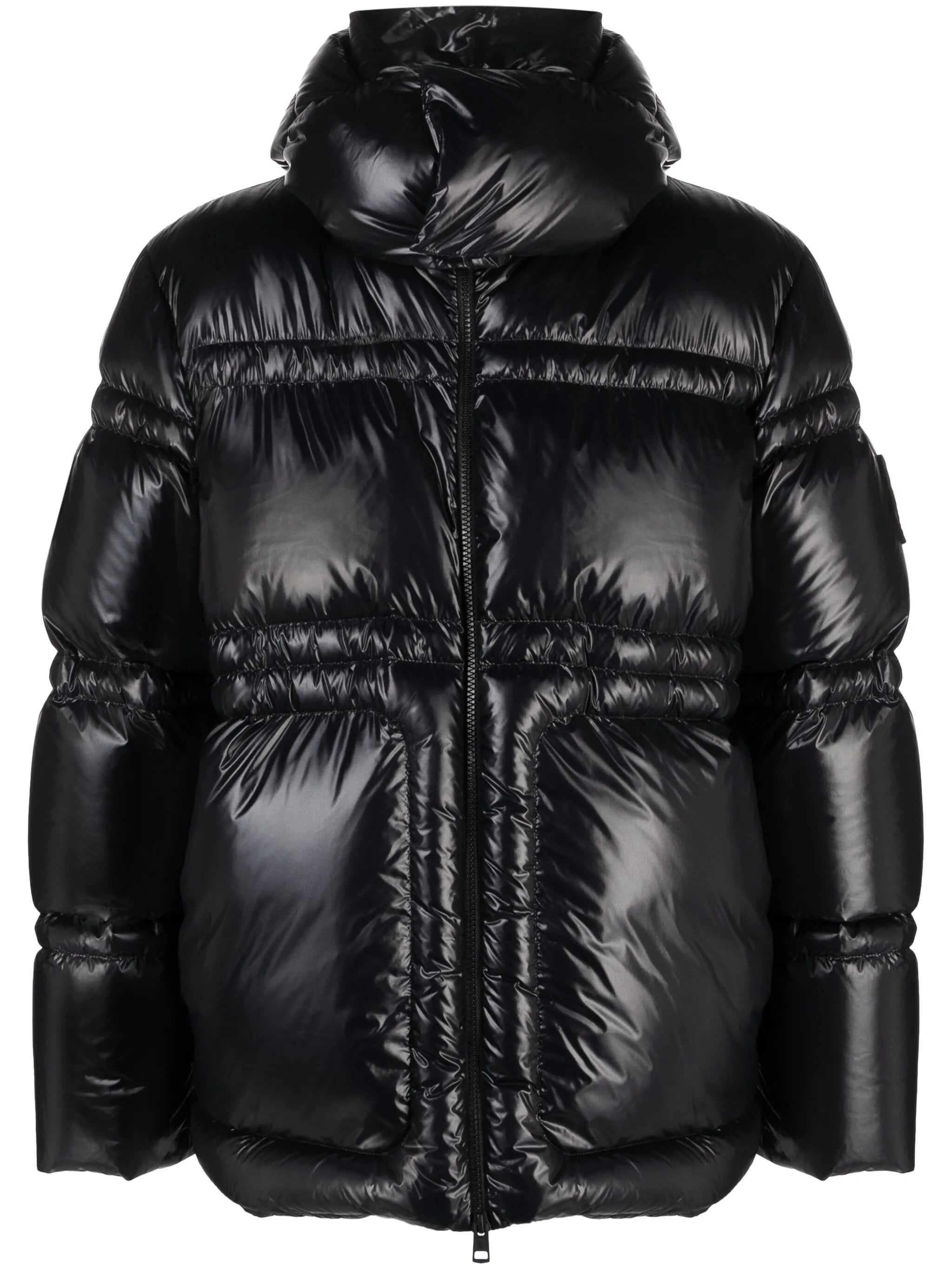 high-shine quilted jacket