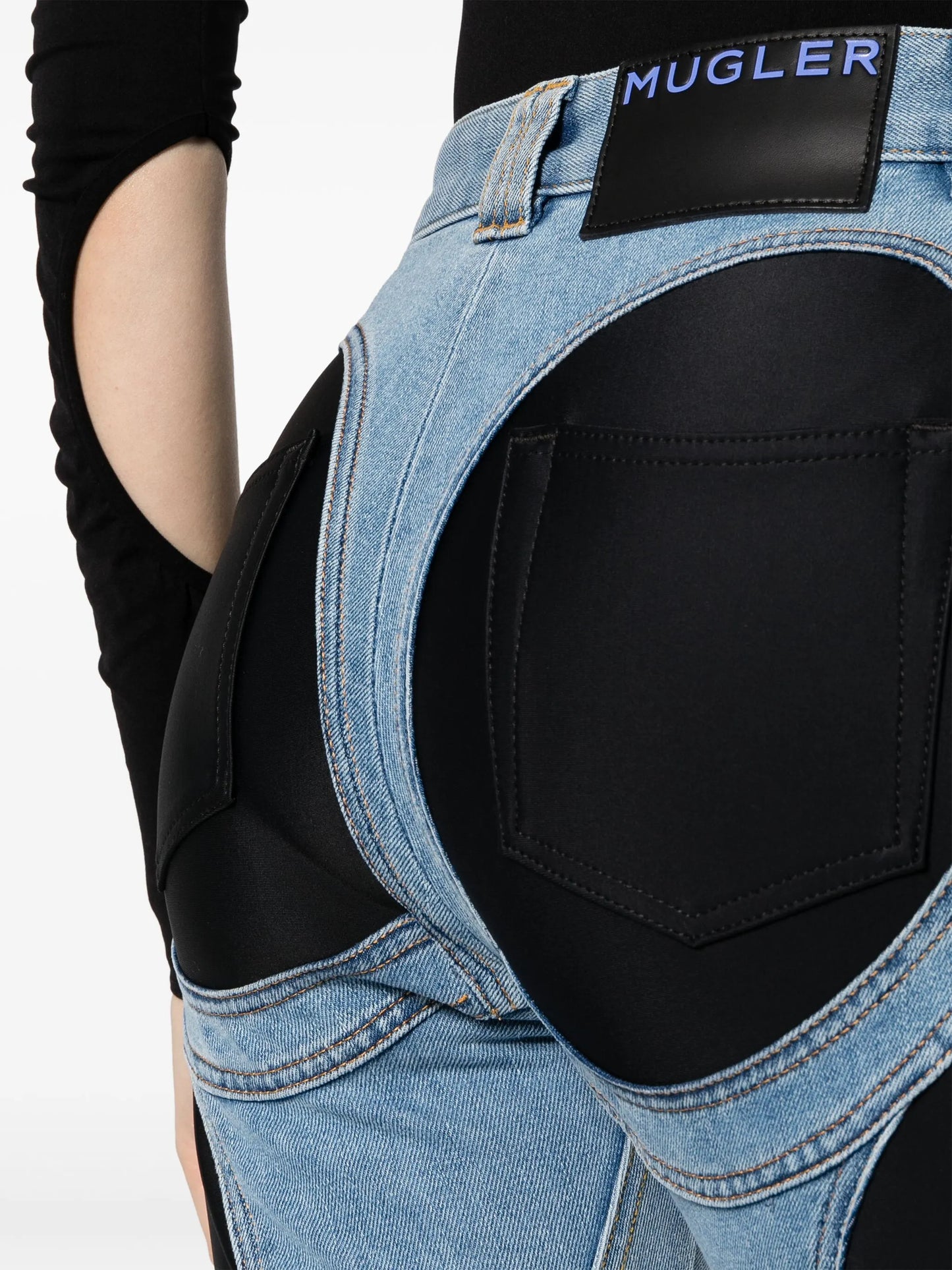 Spiral split-hem jeans
