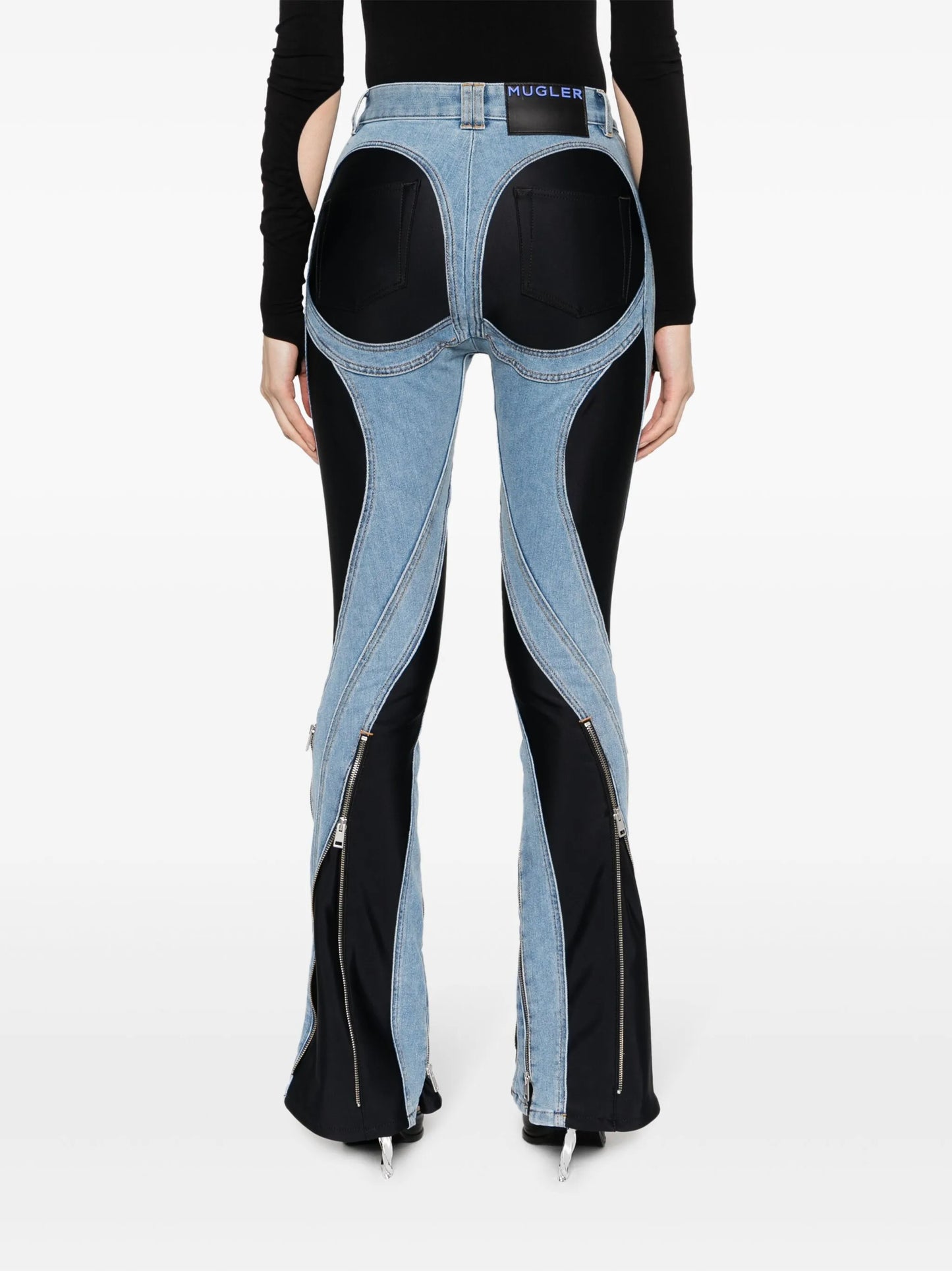 Spiral split-hem jeans