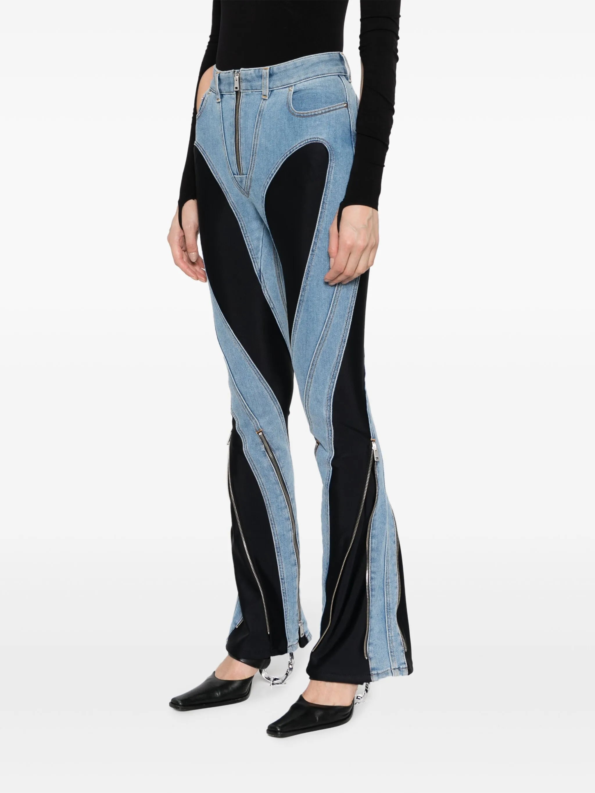 Spiral split-hem jeans