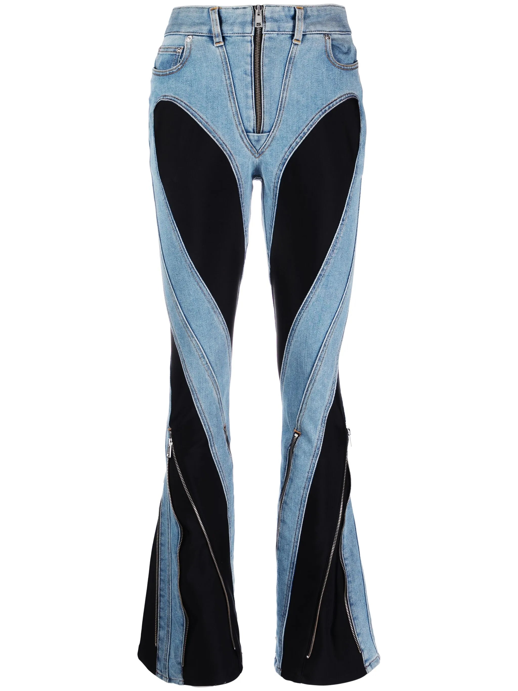 Spiral split-hem jeans