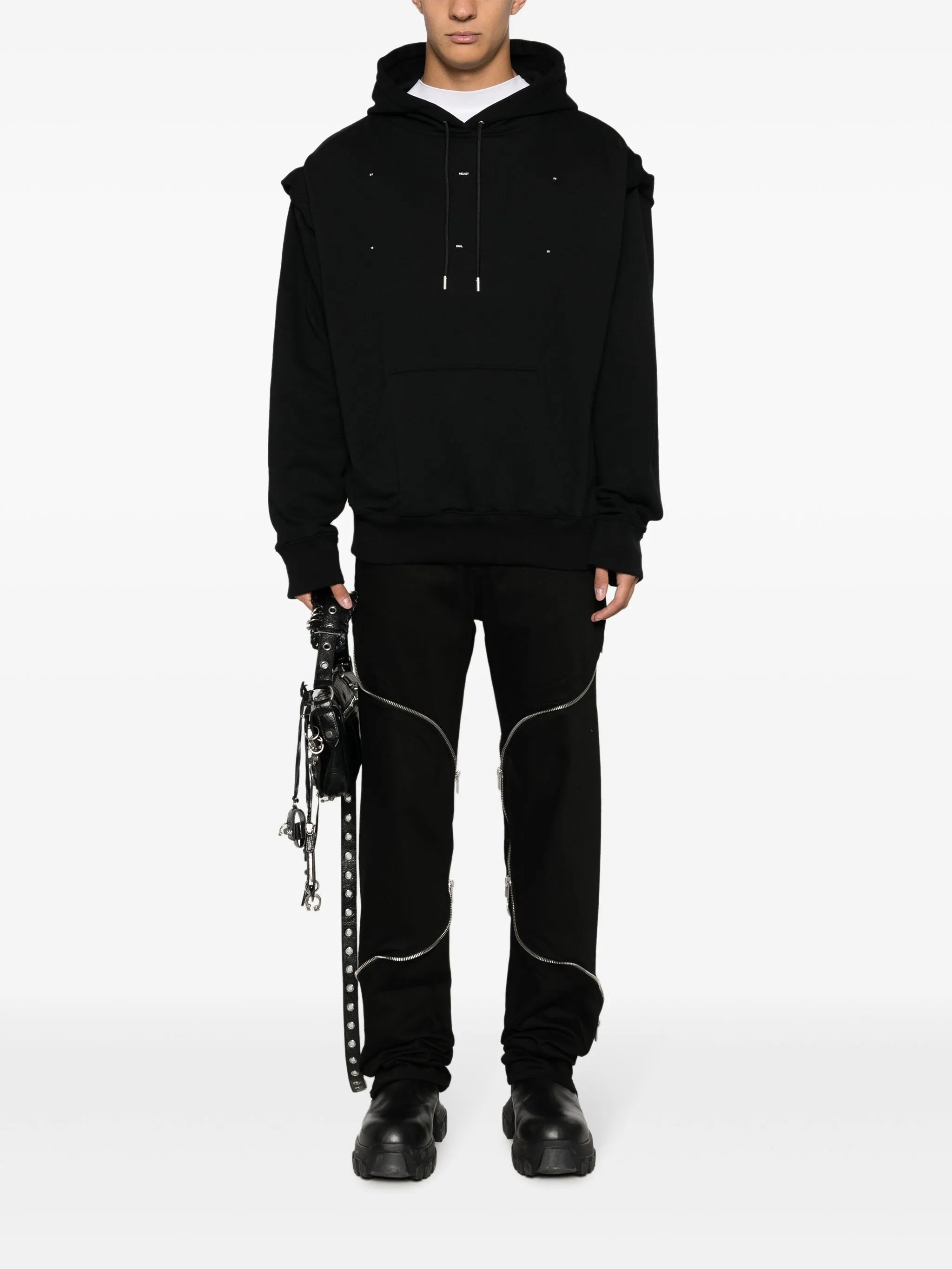 logo-embroidered cotton hoodie