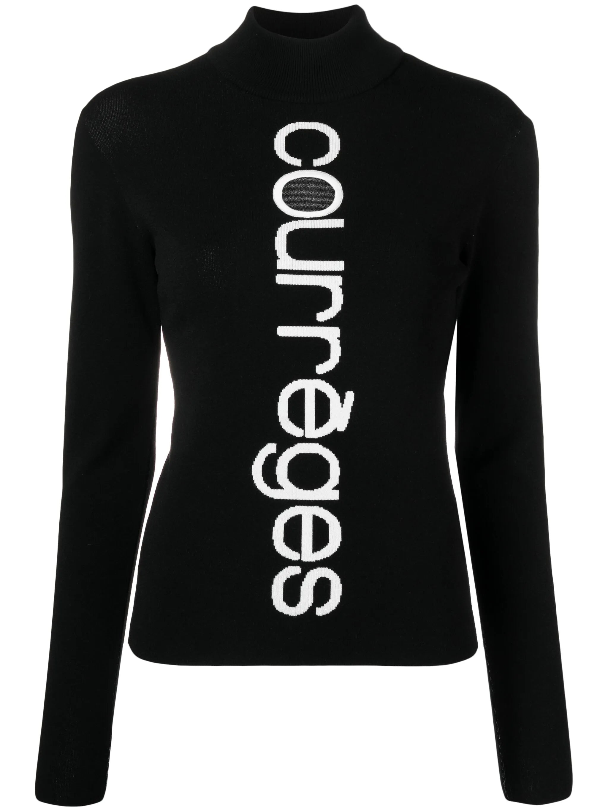 logo-intarsia cut-out jumper