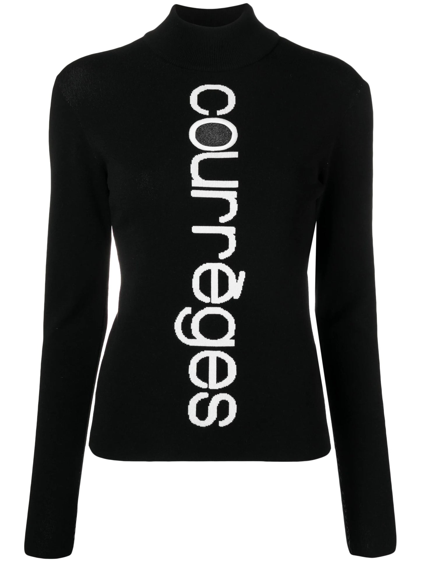 logo-intarsia cut-out jumper