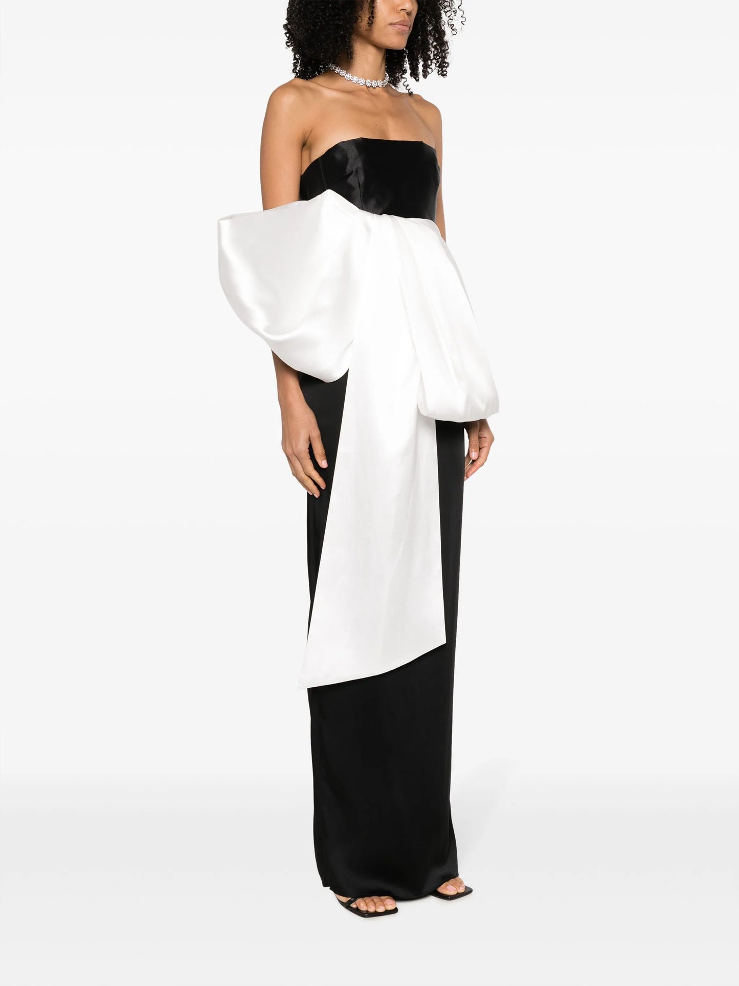 Nadina bow-embellished satin top