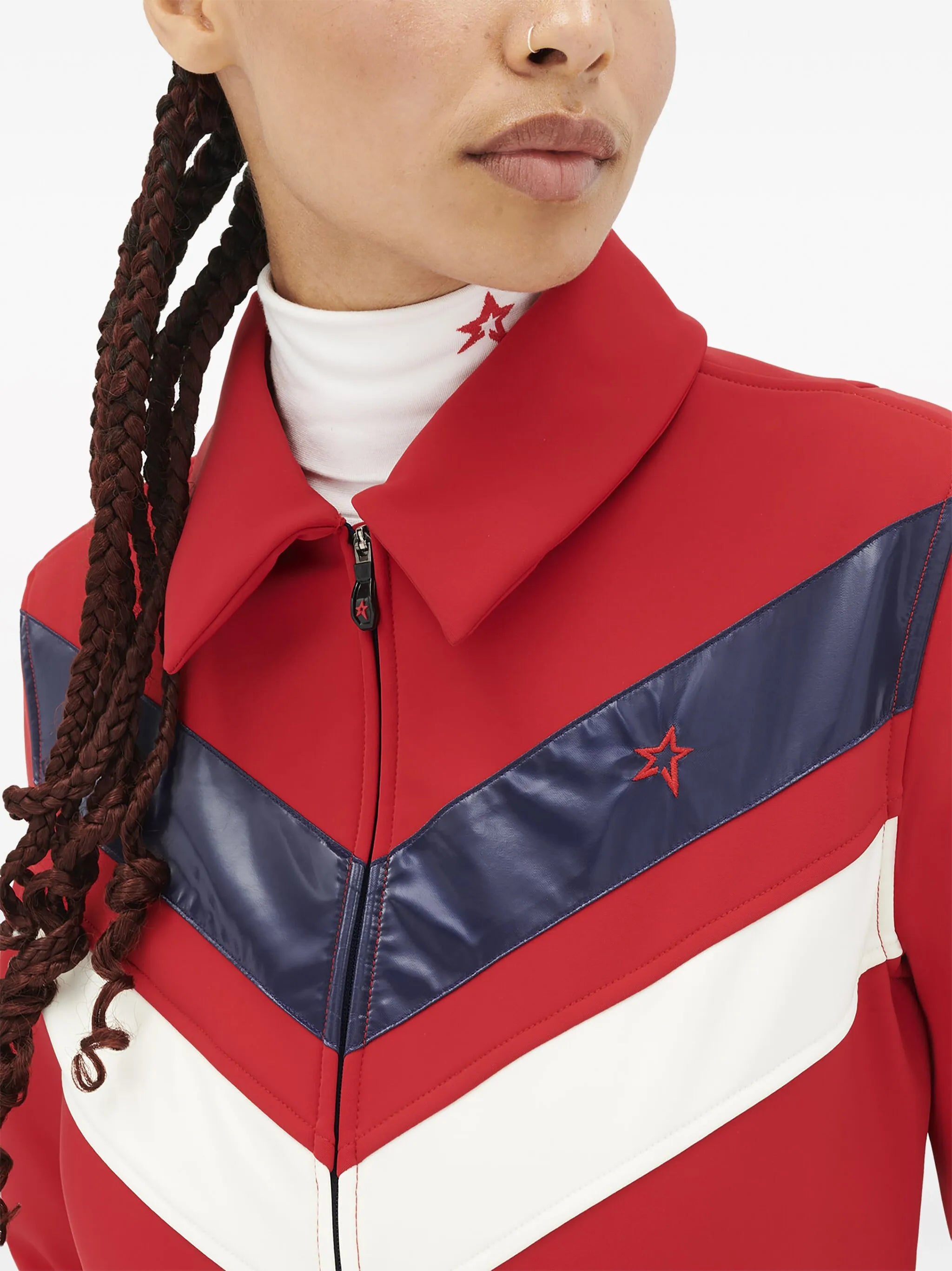 Montana chevron-print ski suit