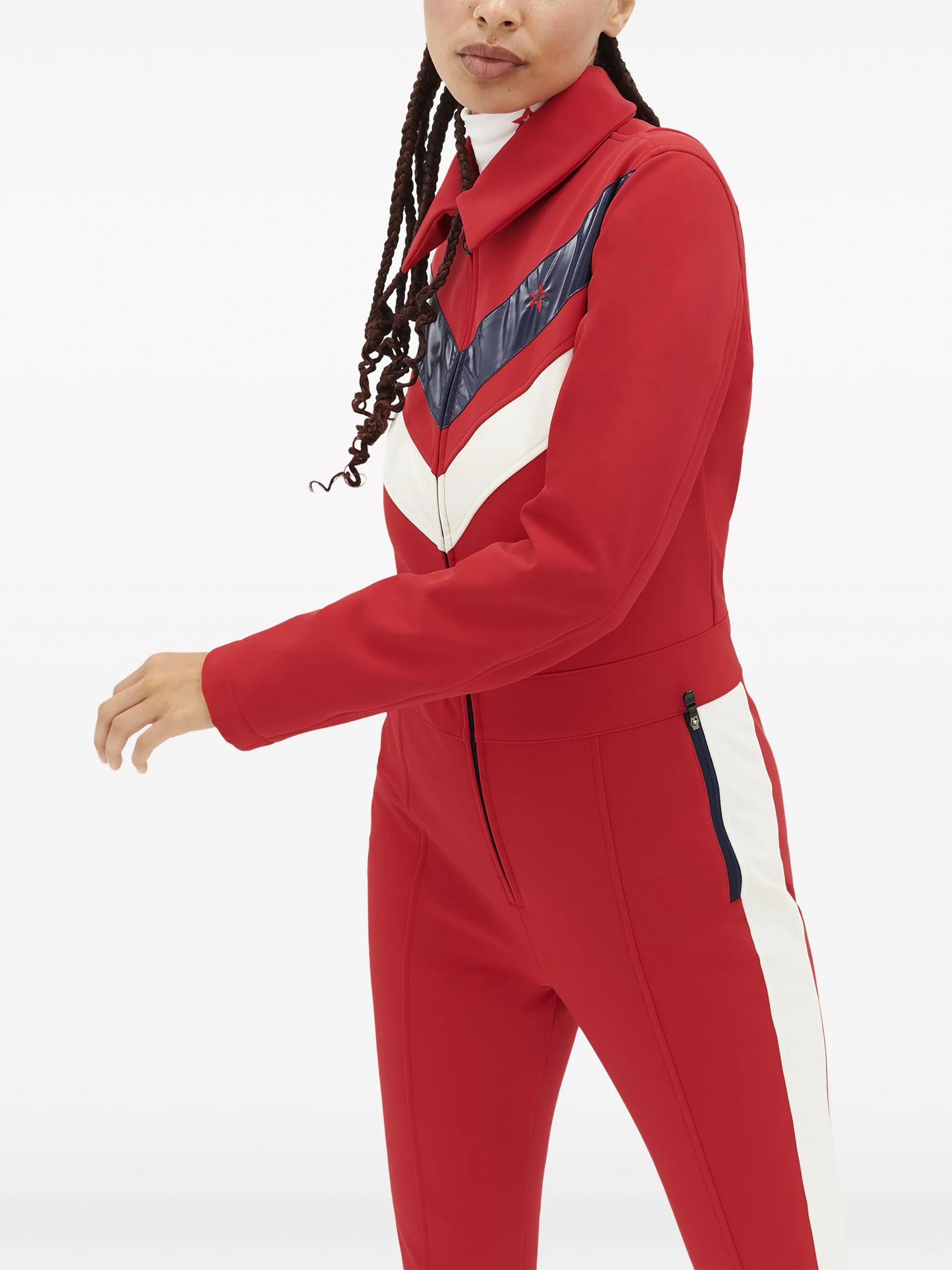Montana chevron-print ski suit