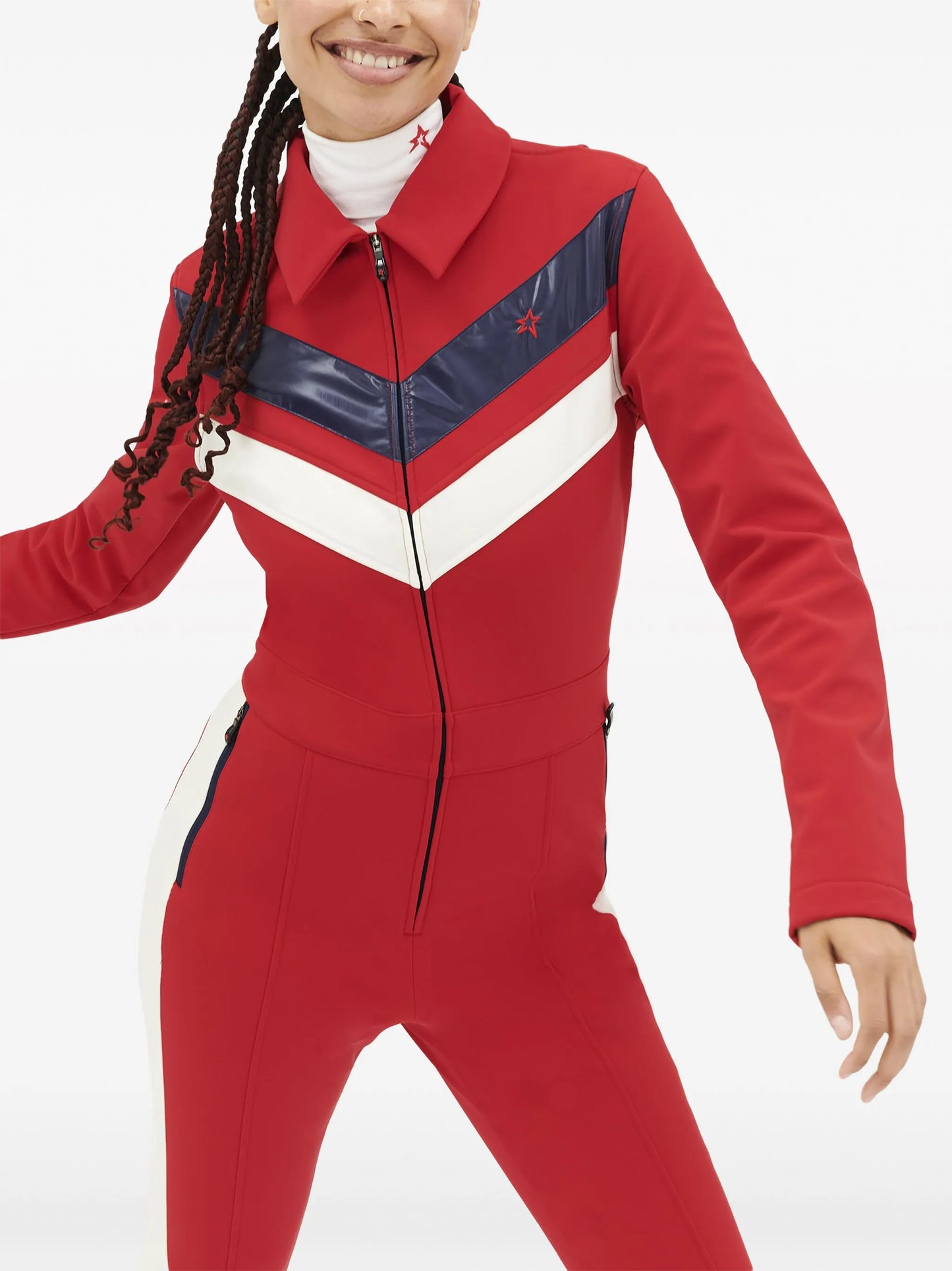Montana chevron-print ski suit