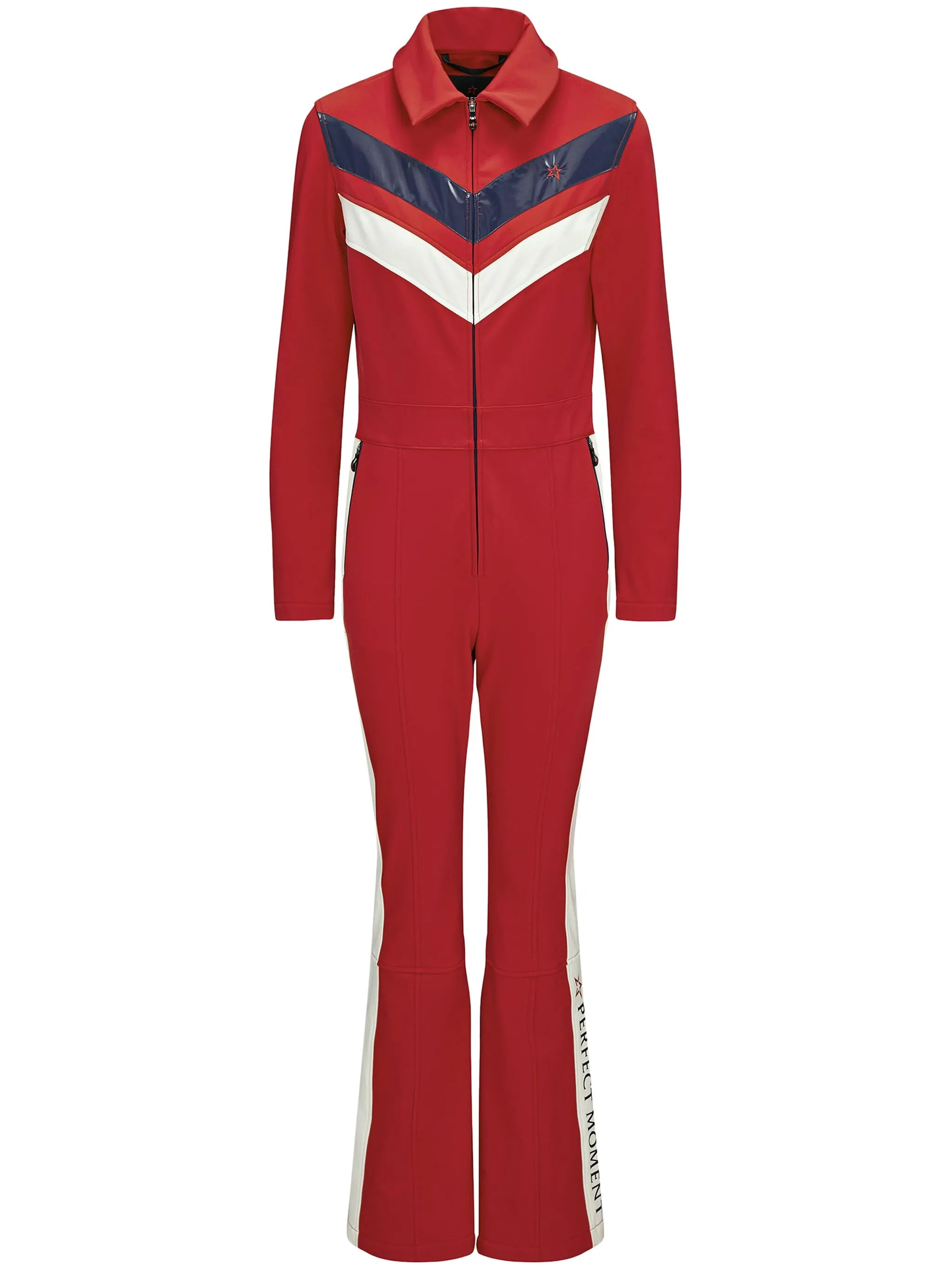 Montana chevron-print ski suit