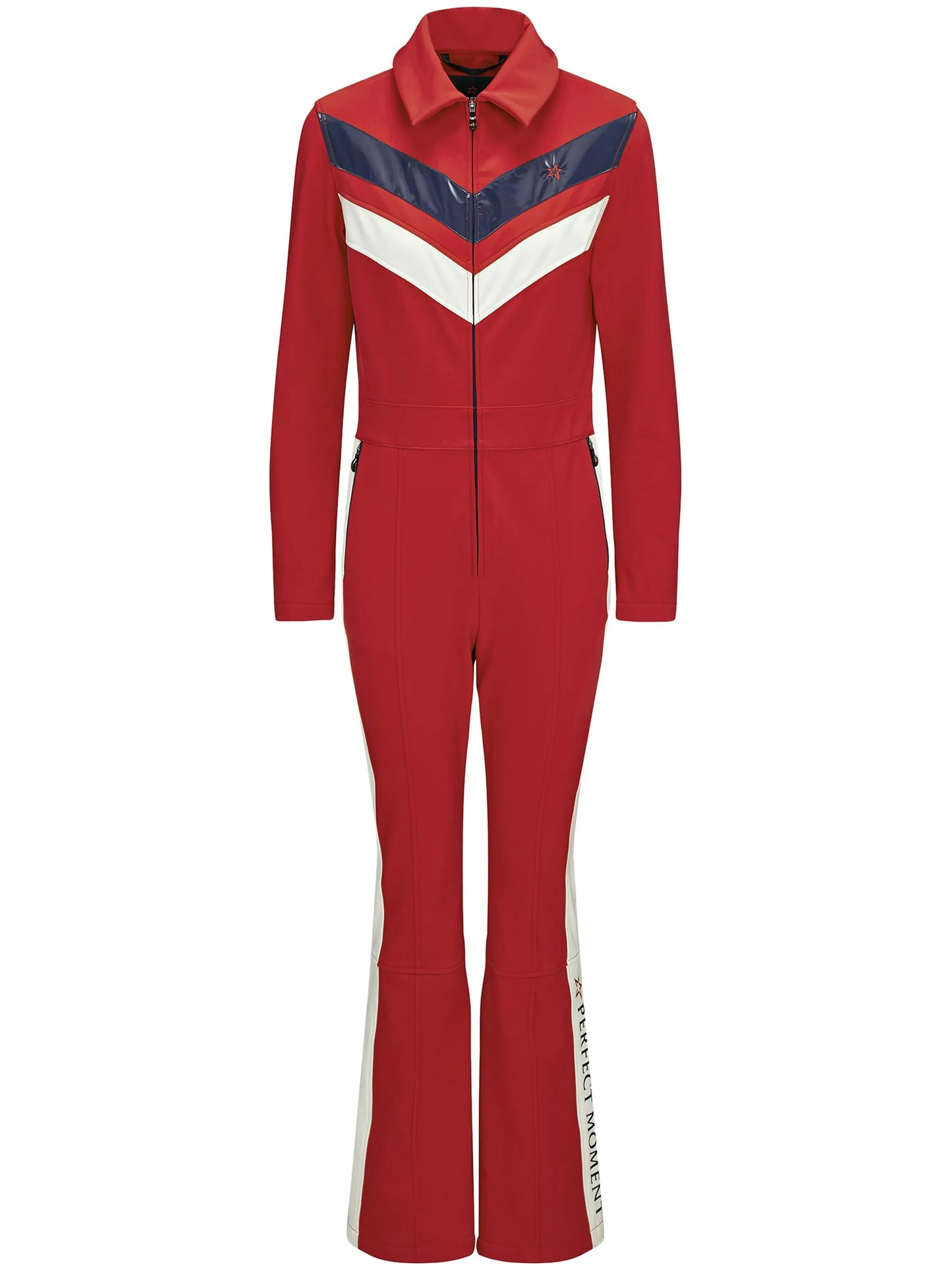 Montana chevron-print ski suit