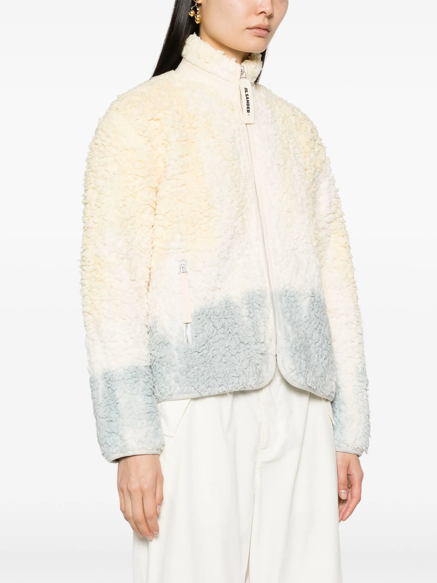 ombré fleece zip-up jacket