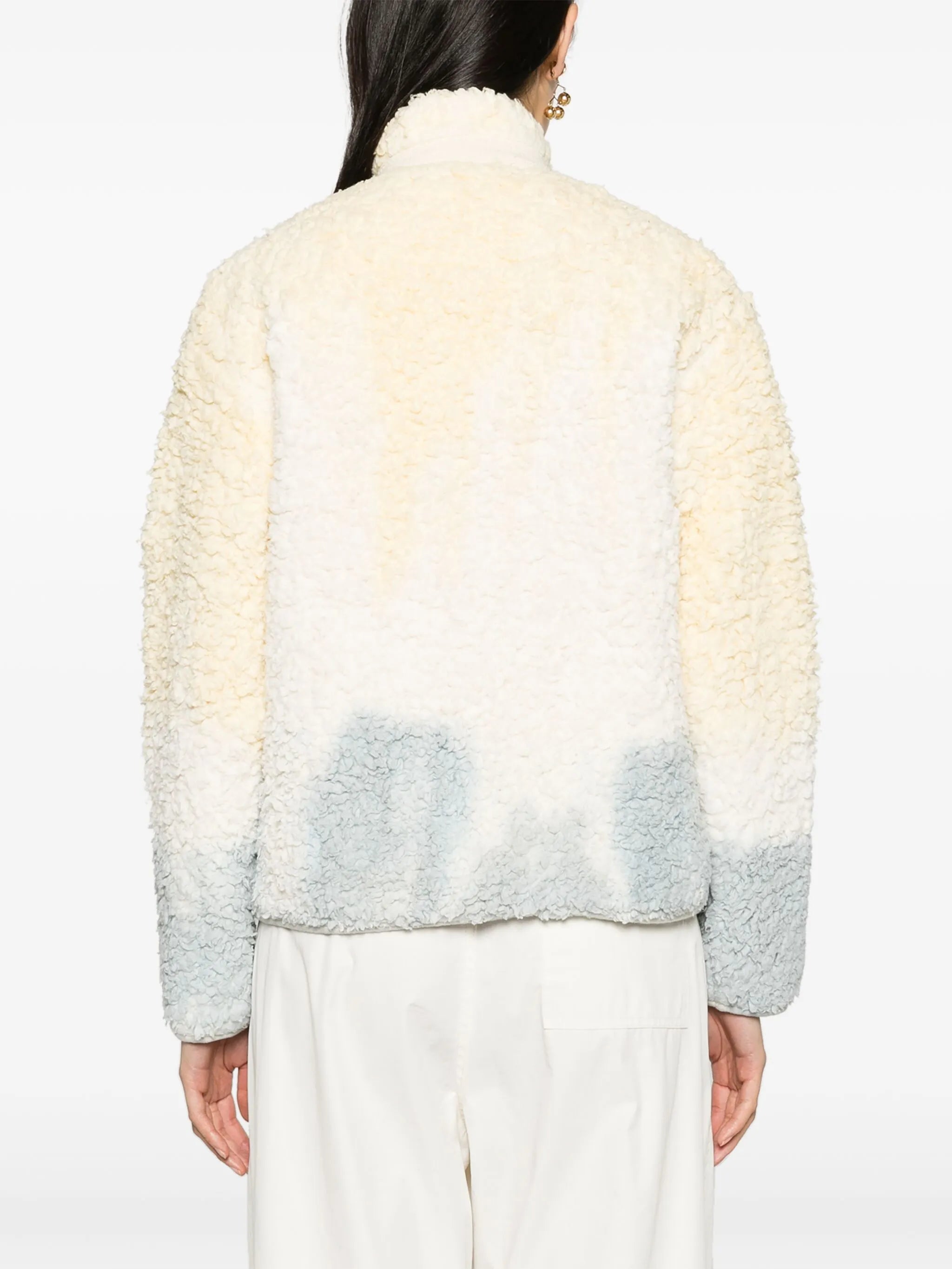 ombré fleece zip-up jacket