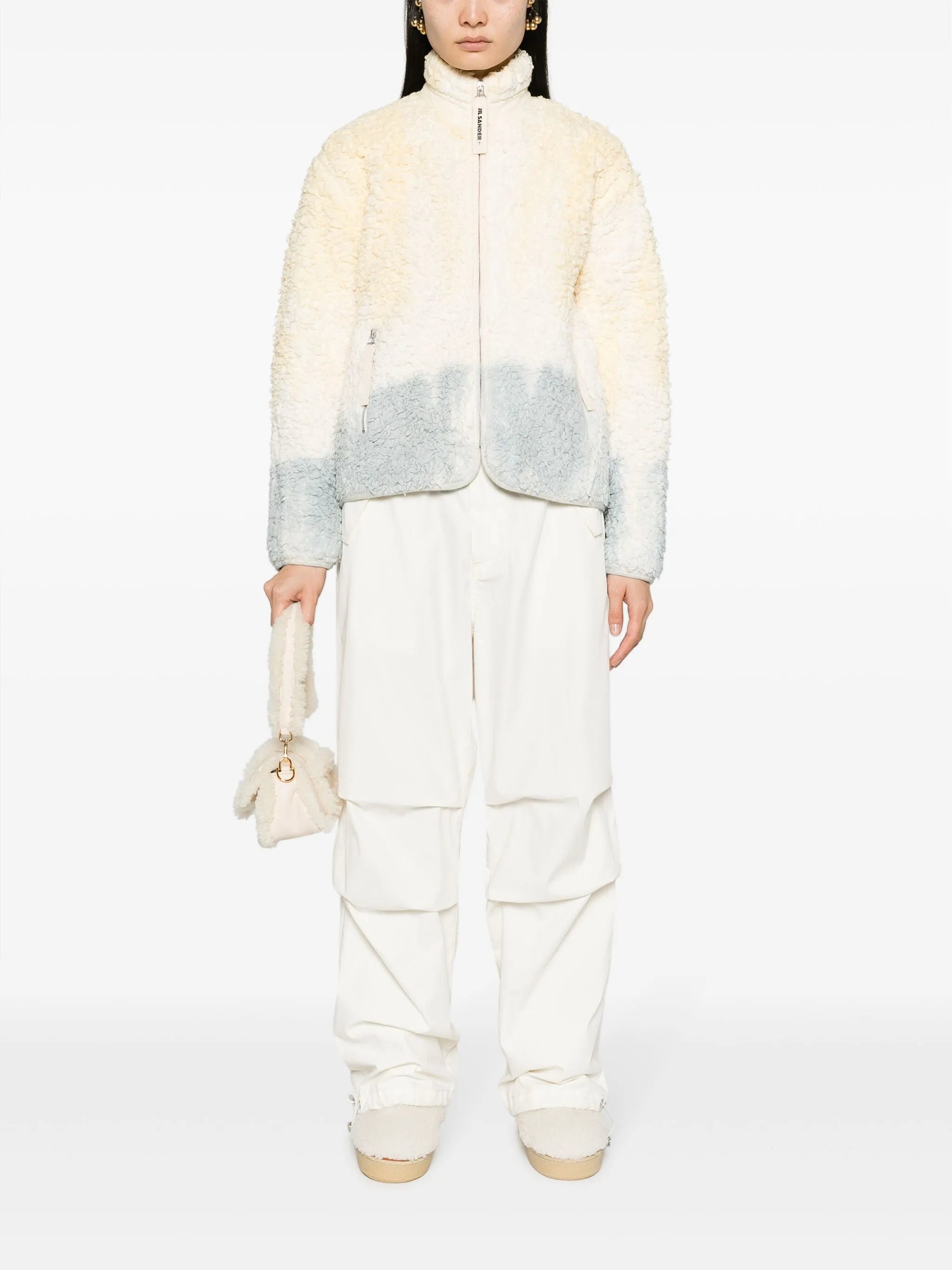 ombré fleece zip-up jacket