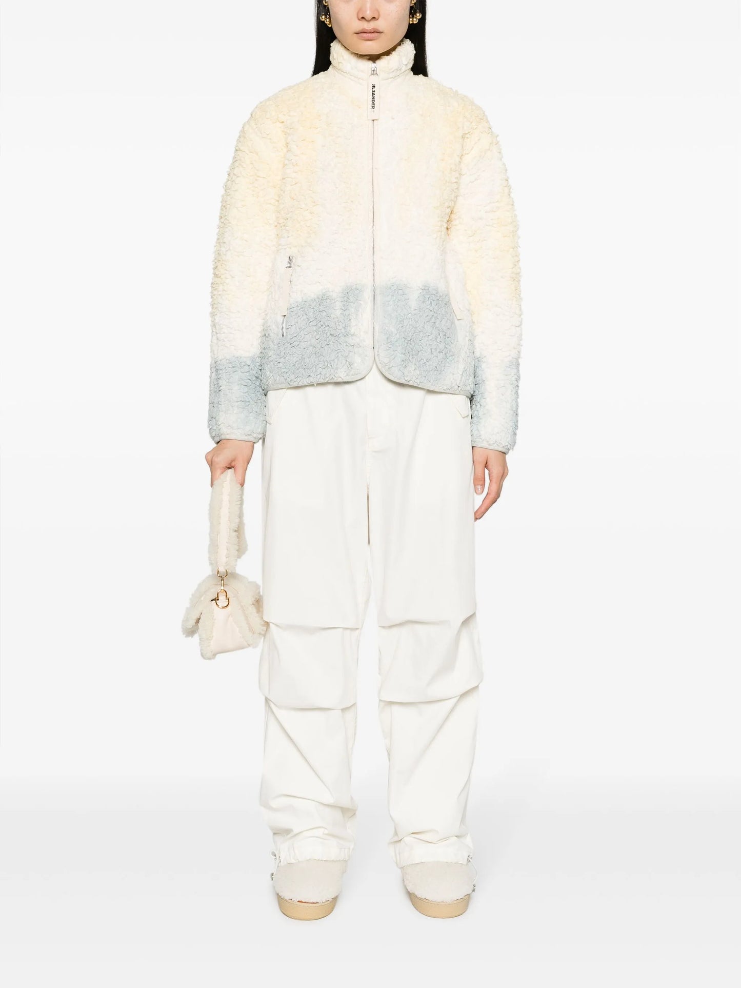 ombré fleece zip-up jacket