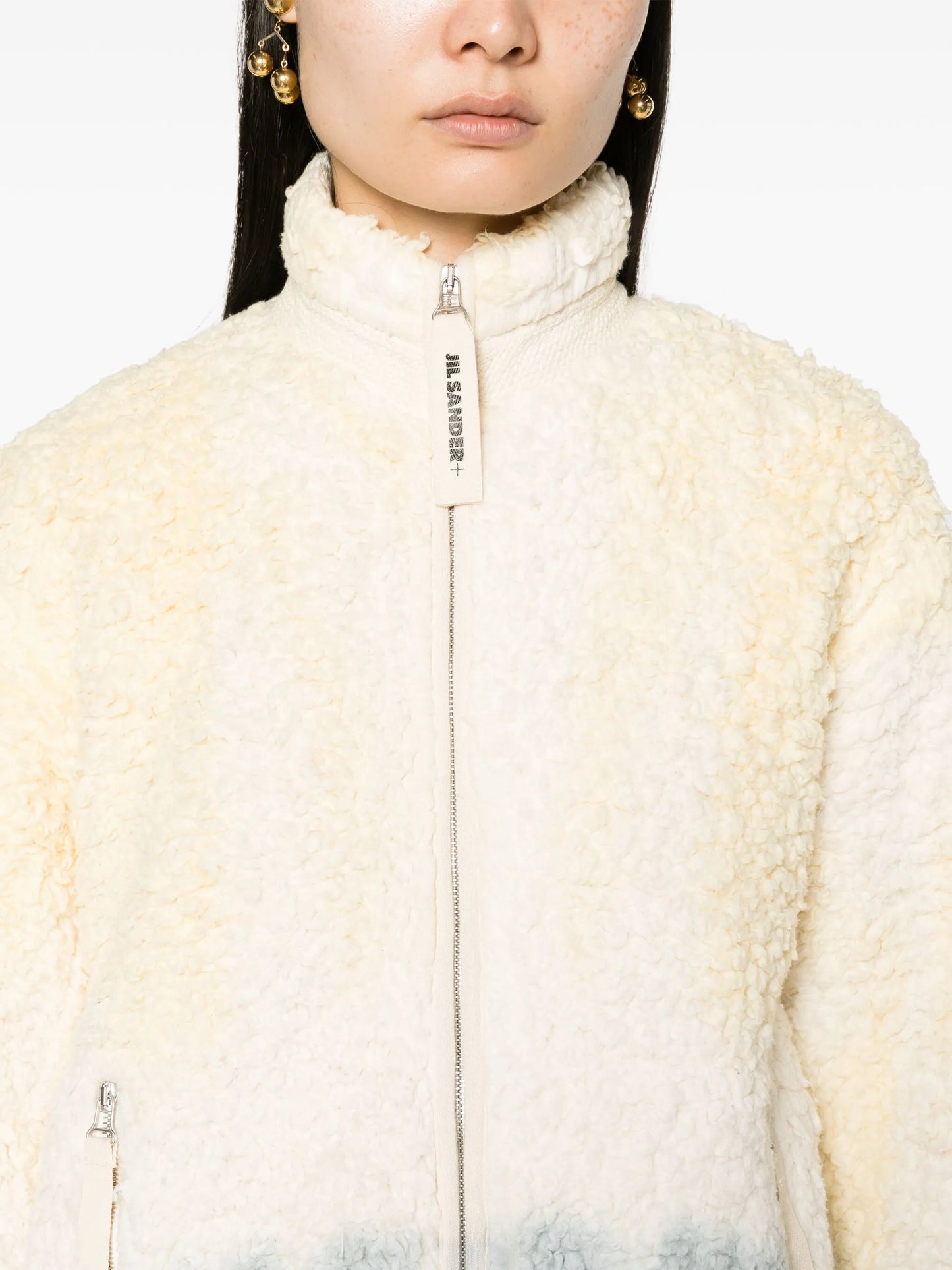 ombré fleece zip-up jacket
