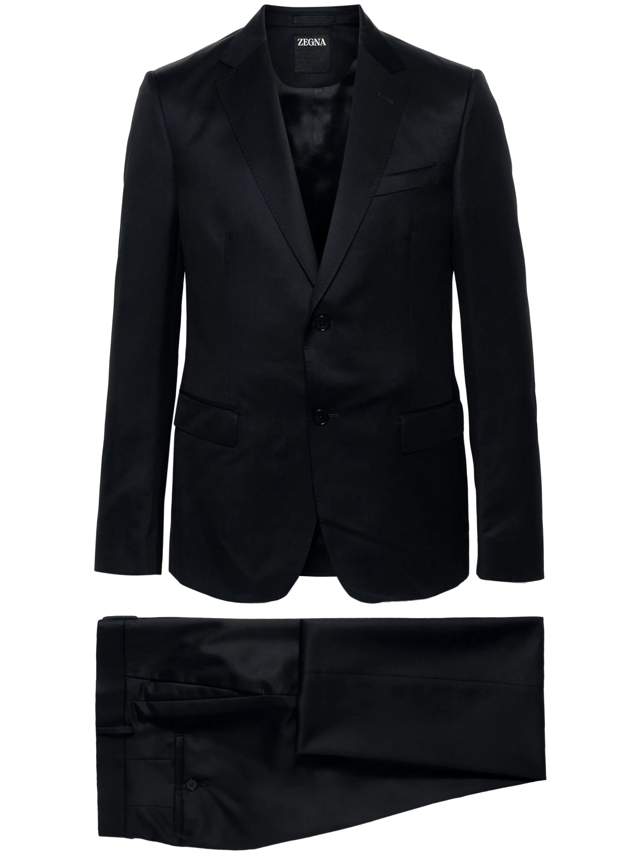 single-breasted satin suit