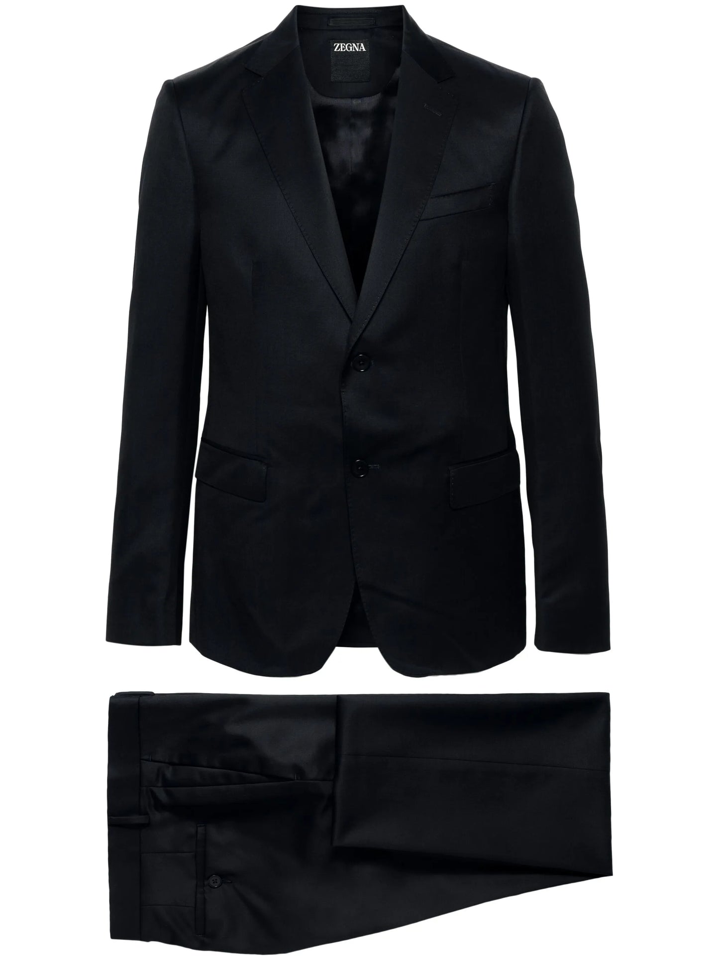 single-breasted satin suit