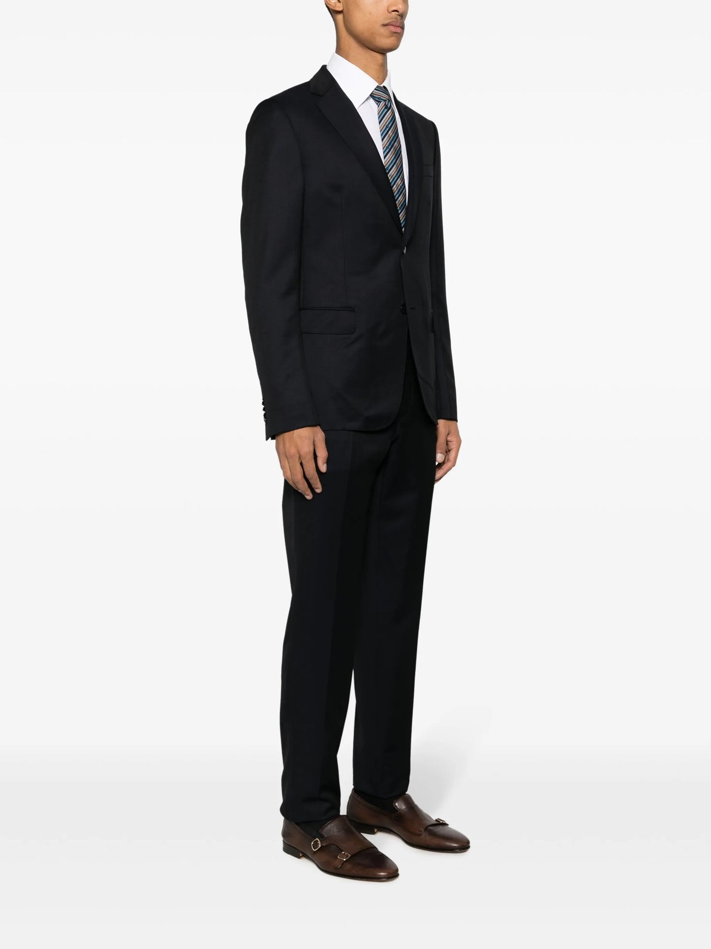 single-breasted satin suit