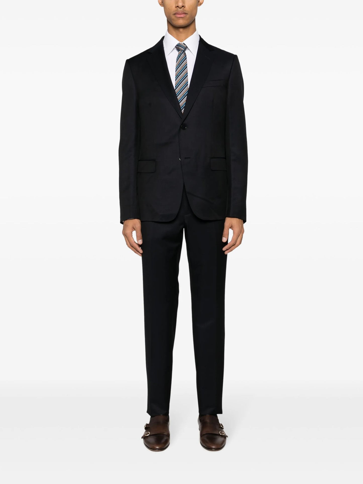 single-breasted satin suit