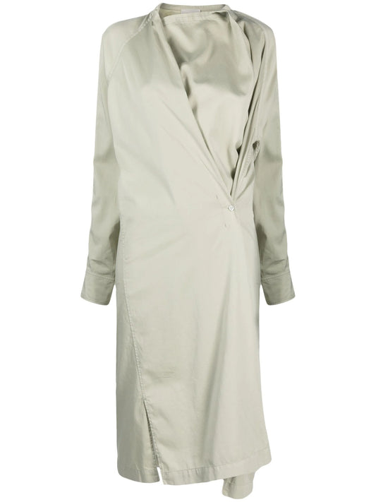 asymmetric cotton midi dress